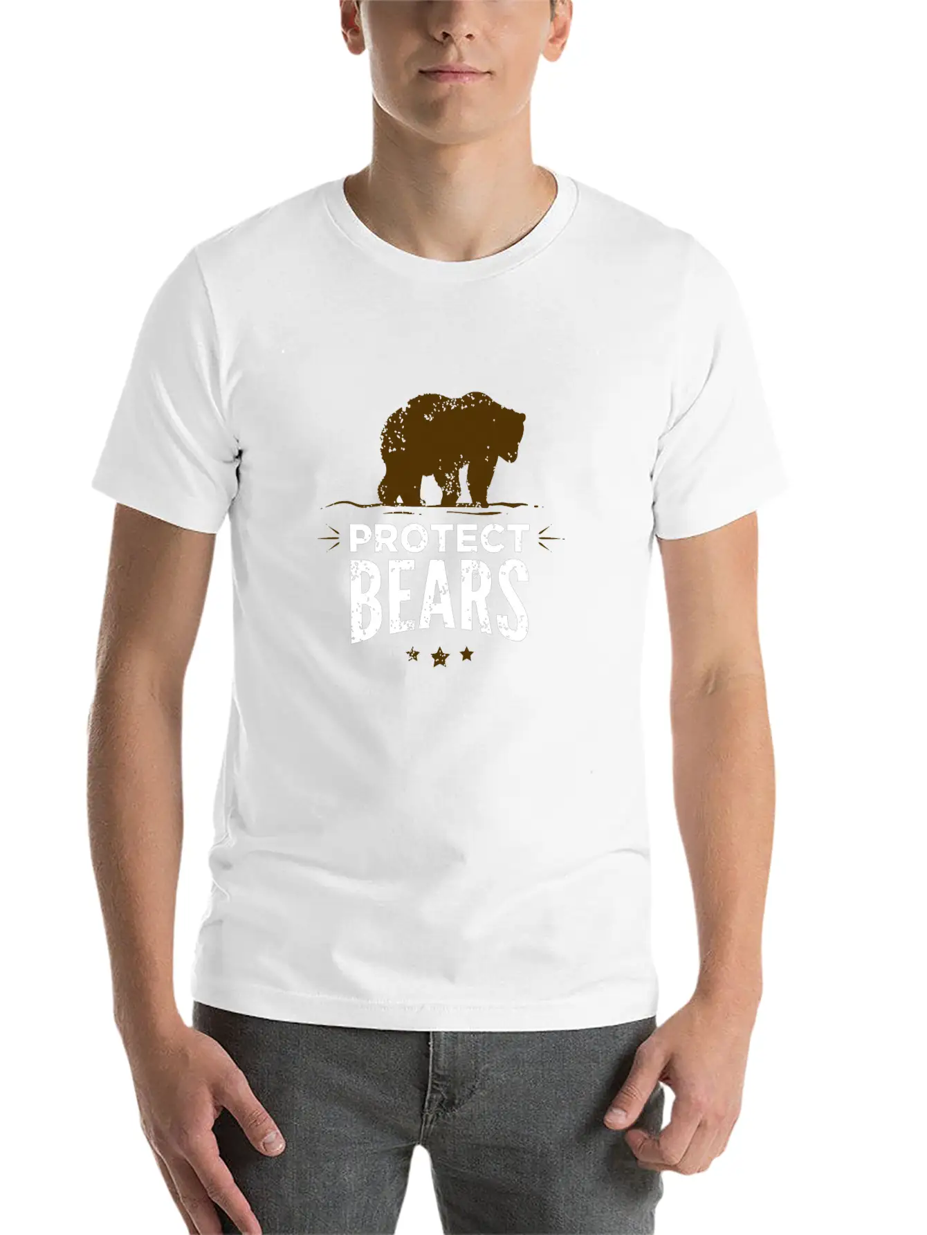 Protect Fat Bears Unisex Casual T-Shirt – Clean Design For Daily Comfort