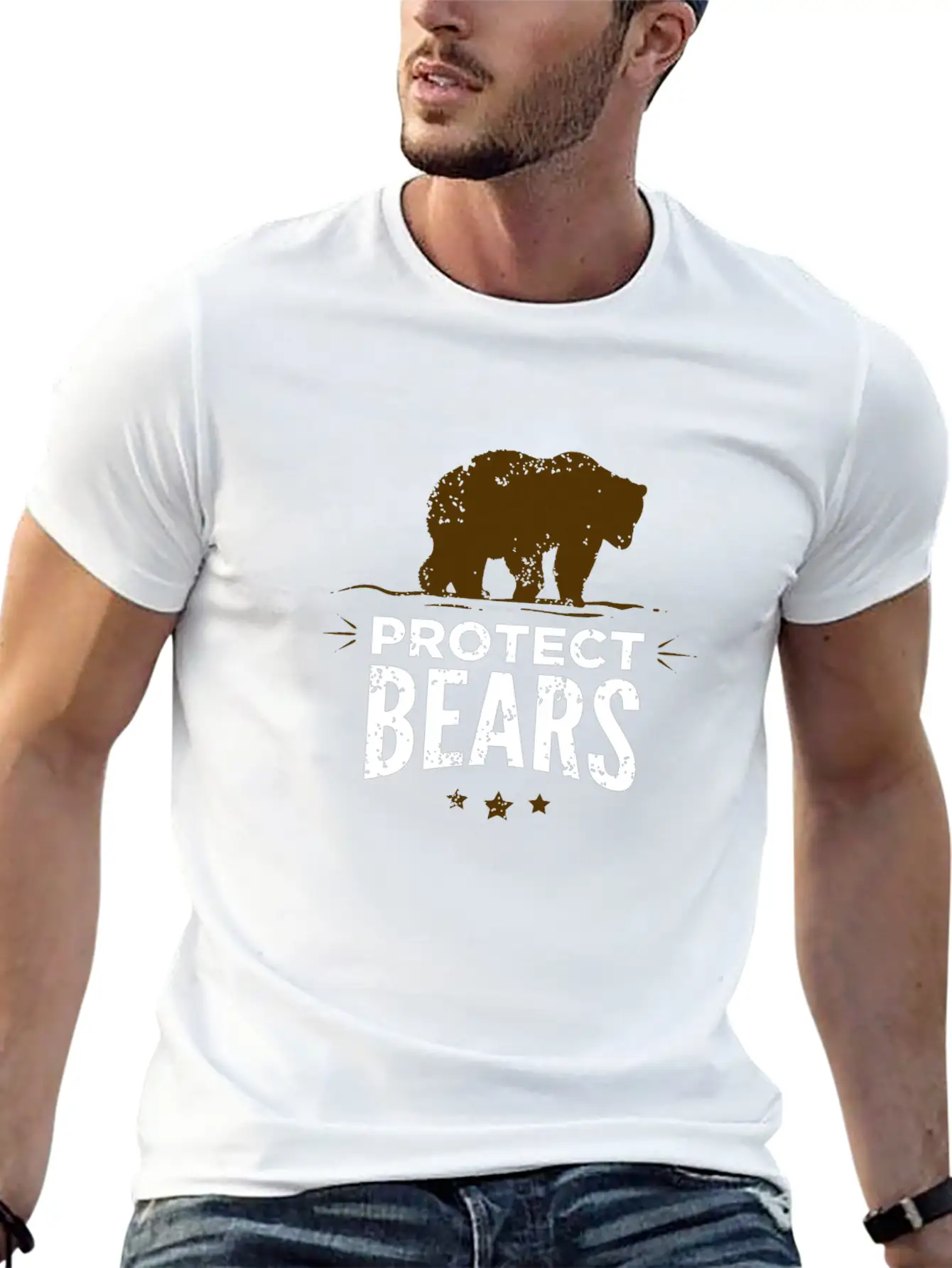 Protect Fat Bears Unisex Casual T-Shirt – Clean Design For Daily Comfort