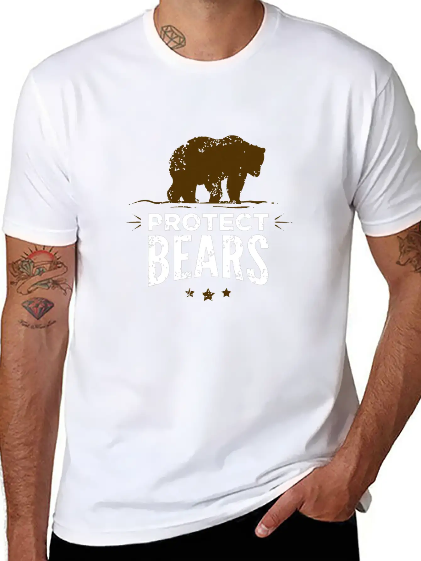 Protect Fat Bears Unisex Casual T-Shirt – Clean Design For Daily Comfort