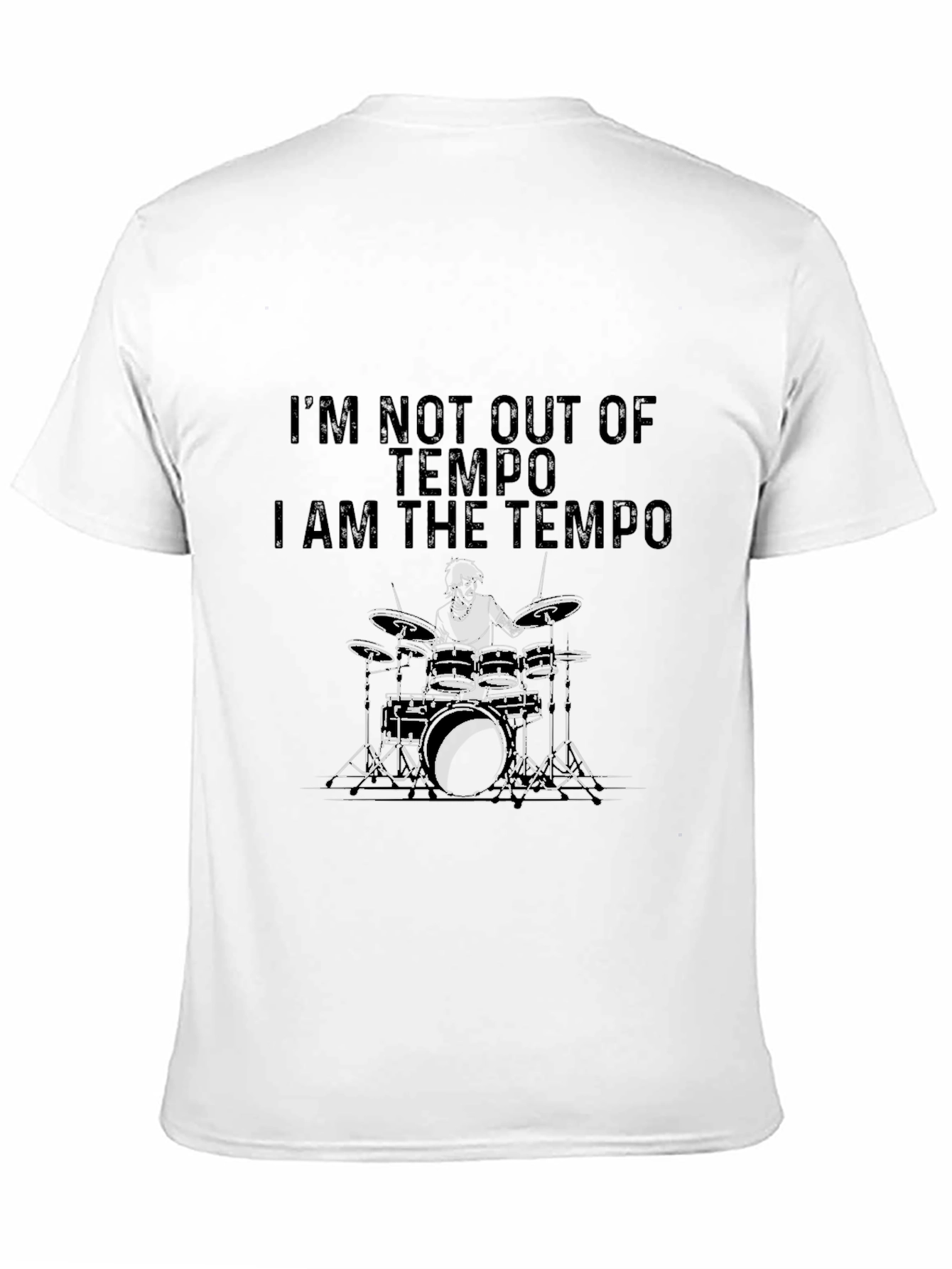 I Am the Tempo Drummer Black T-Shirt