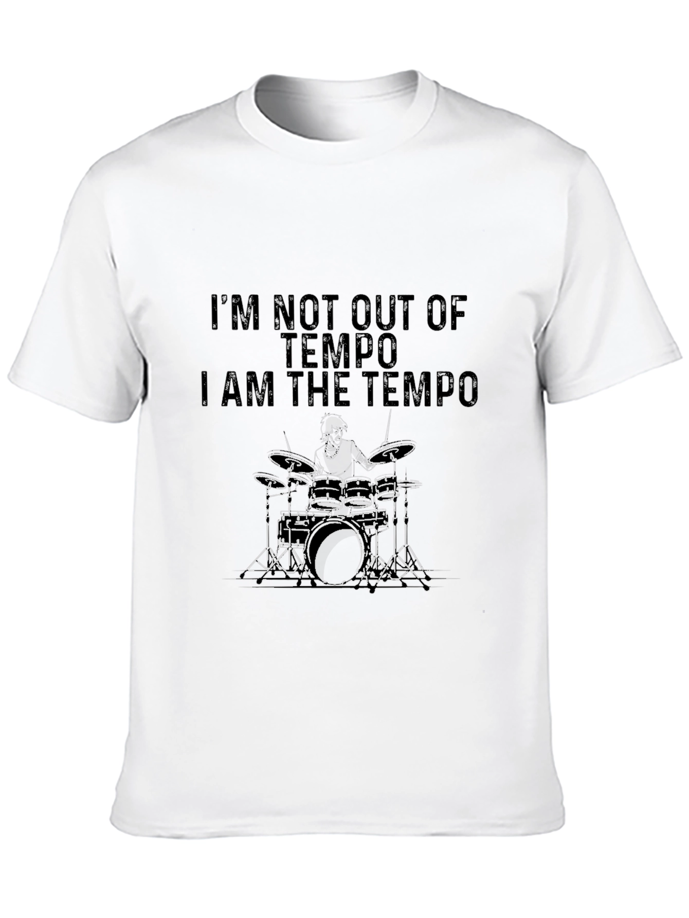 I Am the Tempo Drummer Black T-Shirt