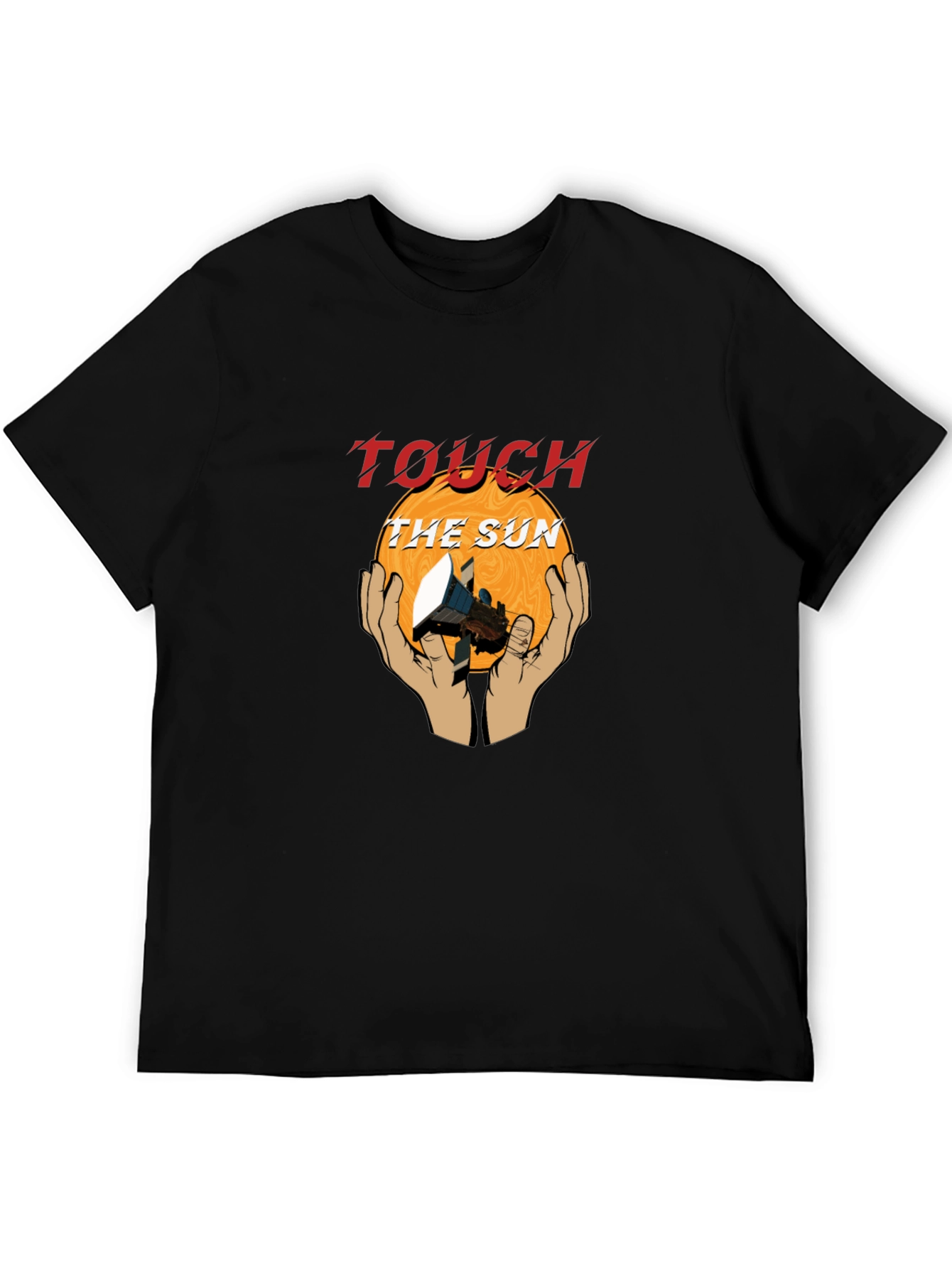 Touch the Sun Graphic Tee - Stylish Black T-Shirt