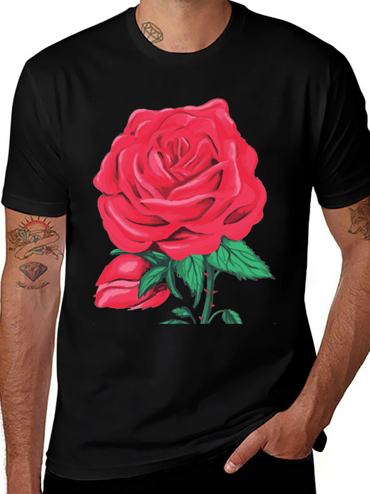 Red Rose Graphic T-Shirt - Floral Design