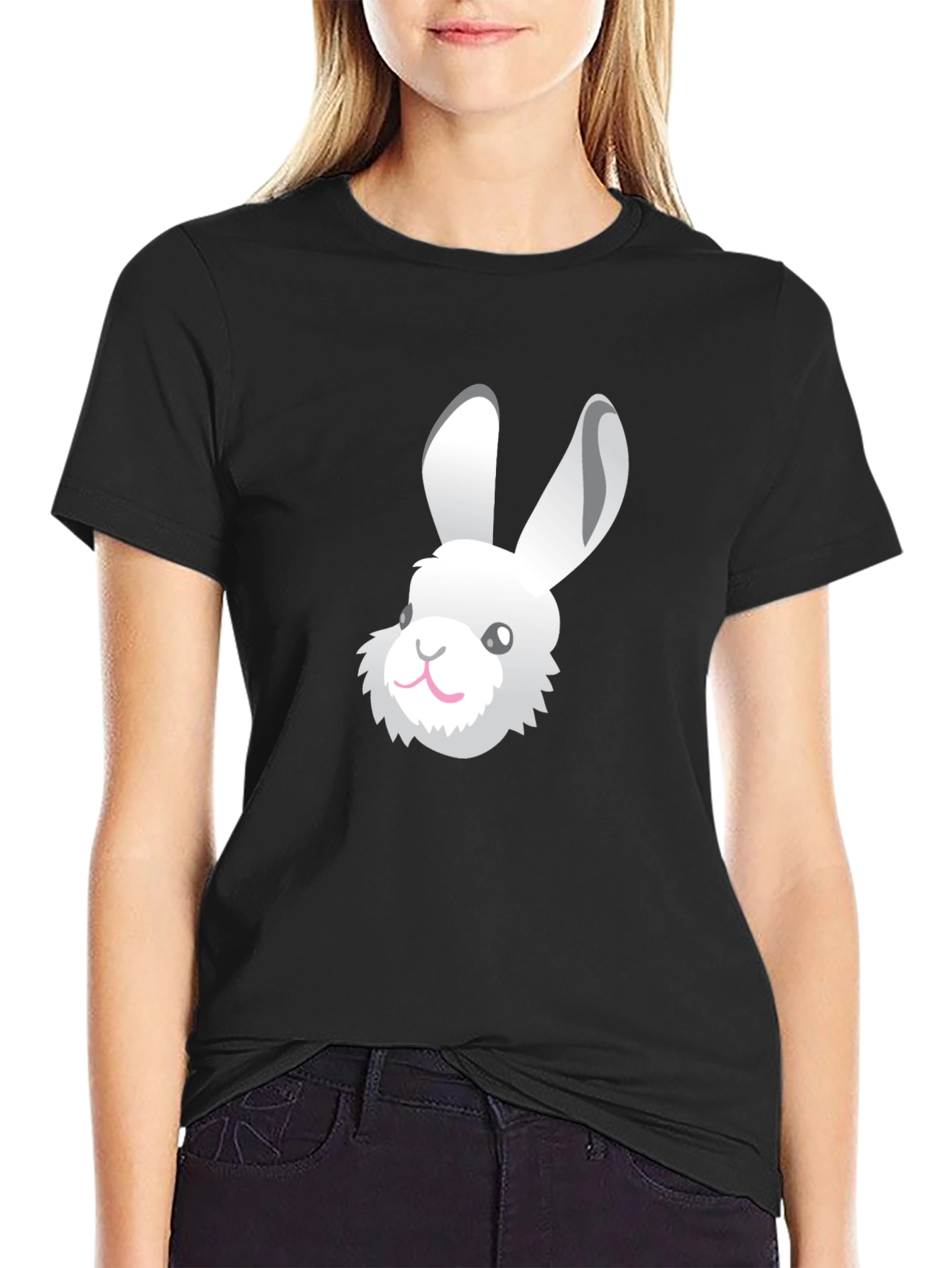 Rabbit Graphic Tee - Black Unisex T-Shirt