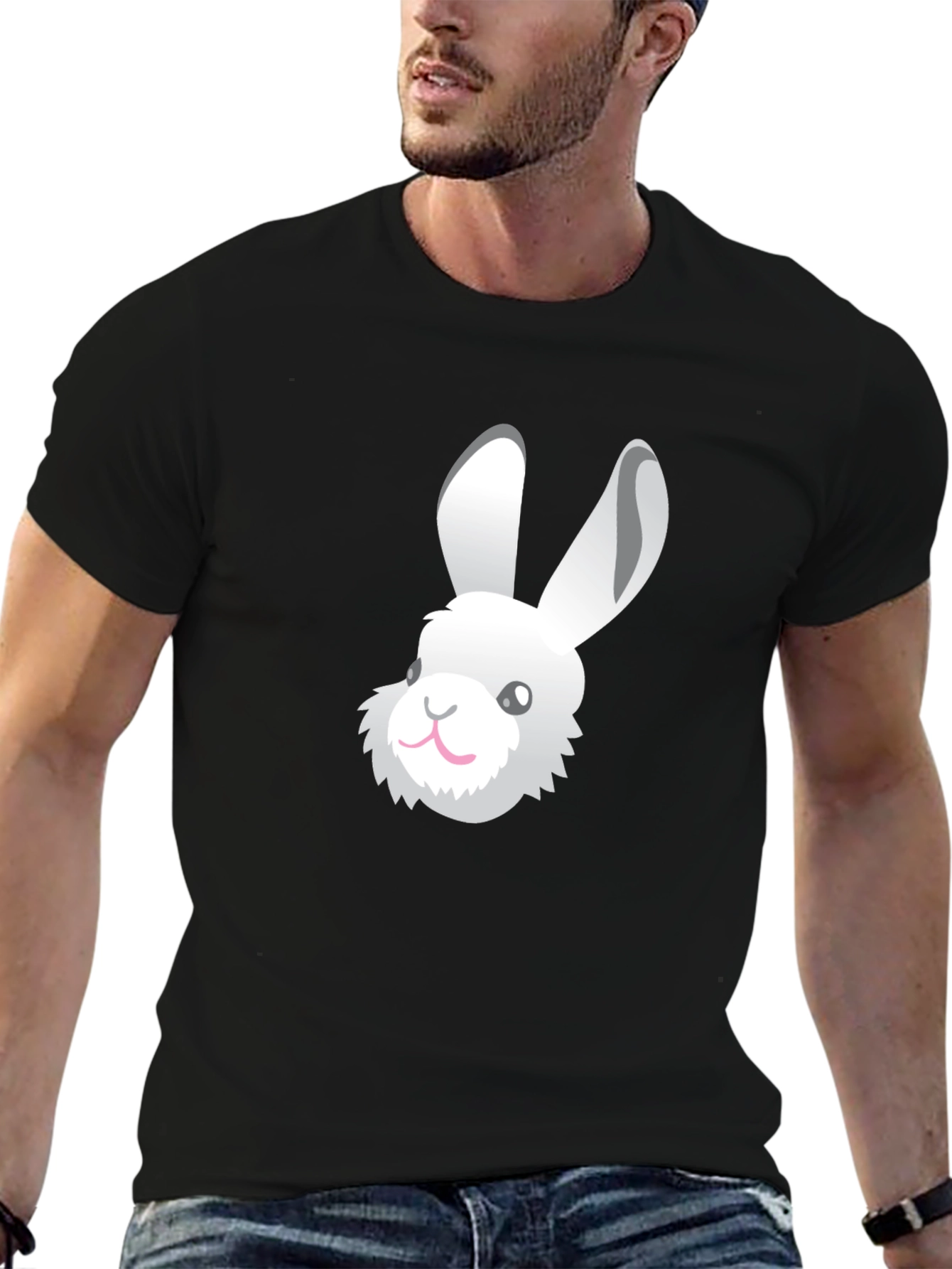 Rabbit Graphic Tee - Black Unisex T-Shirt