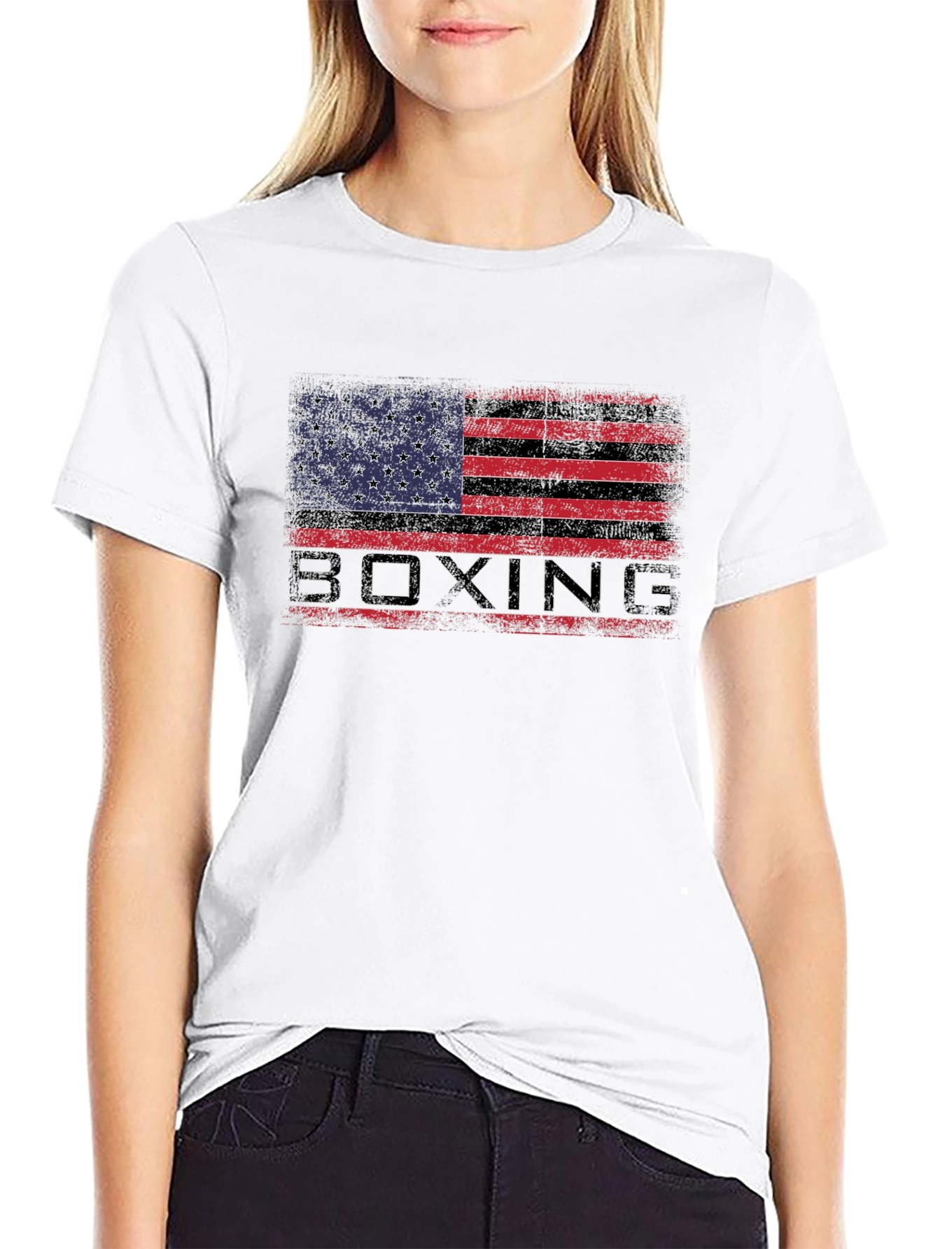American Flag Boxing T-Shirt