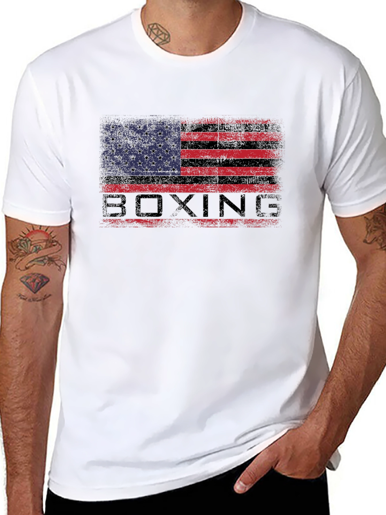 American Flag Boxing T-Shirt