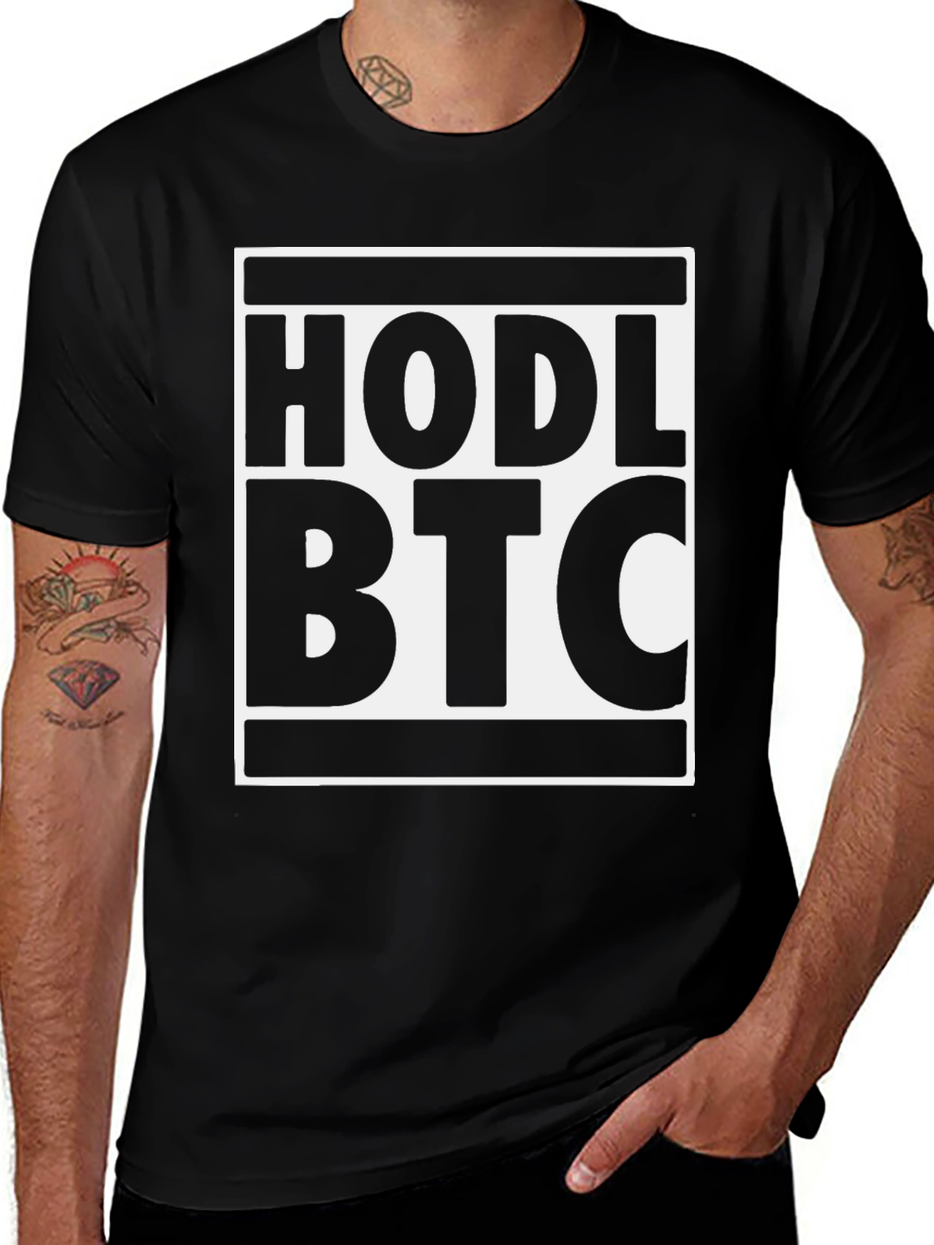 HODL BTC Black T-Shirt - Crypto Investment
