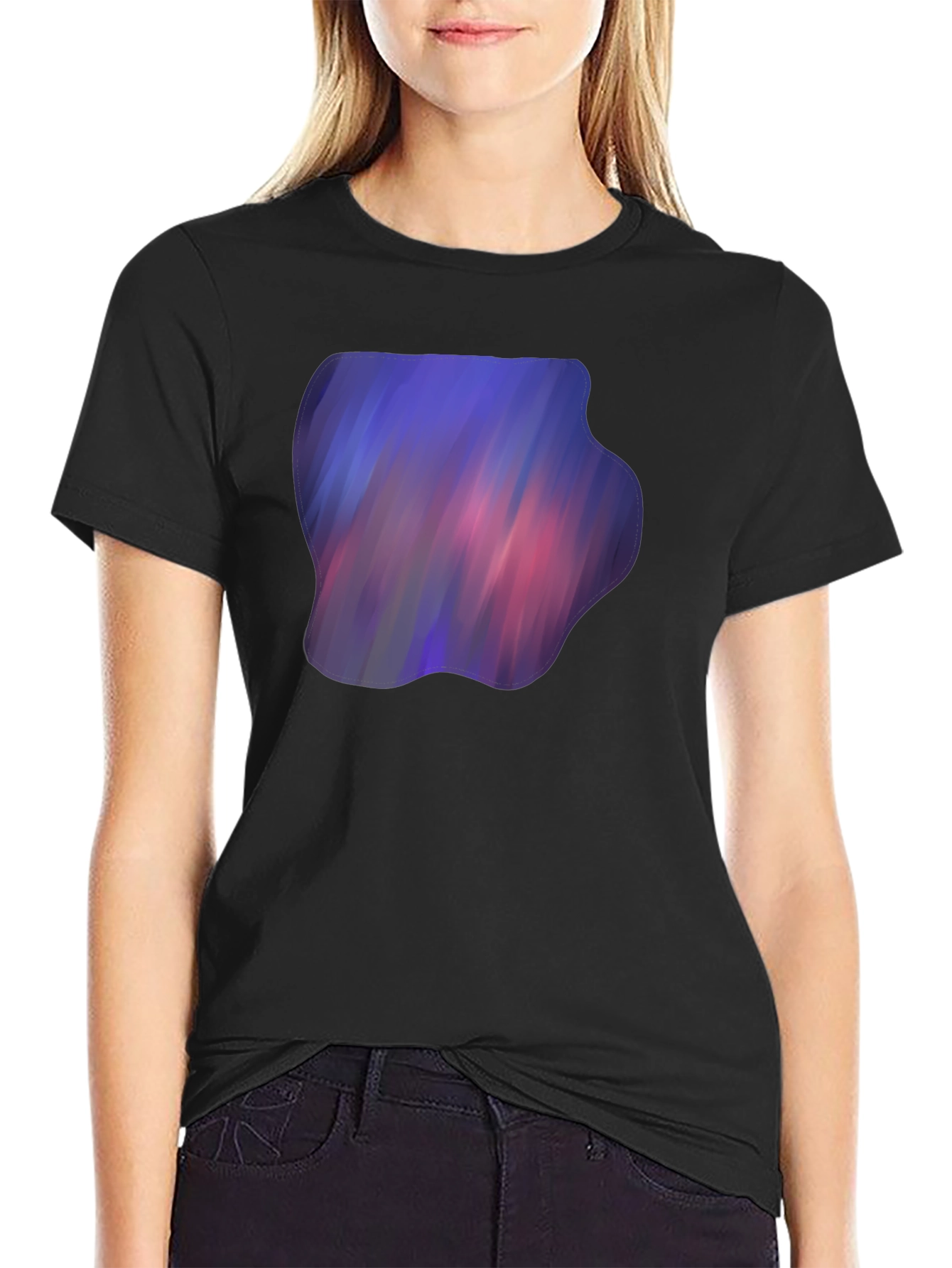 Abstract Galaxy Print Black T-Shirt