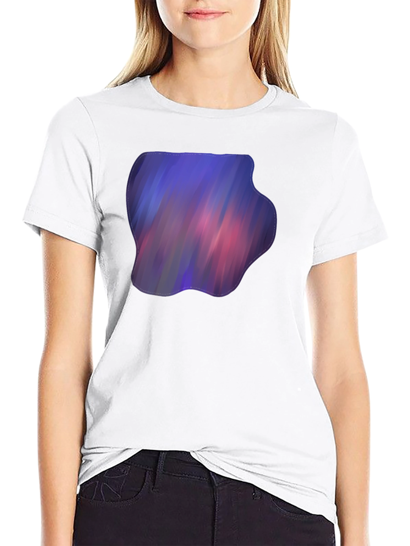 Abstract Galaxy Print Black T-Shirt