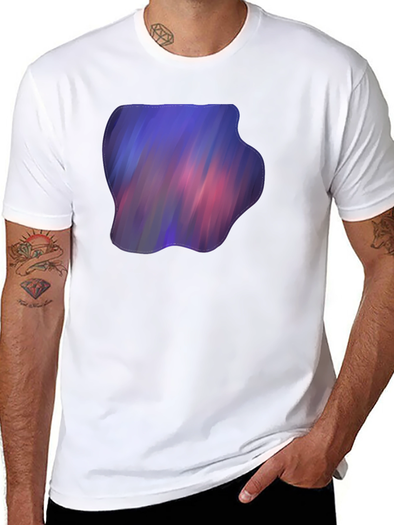 Abstract Galaxy Print Black T-Shirt