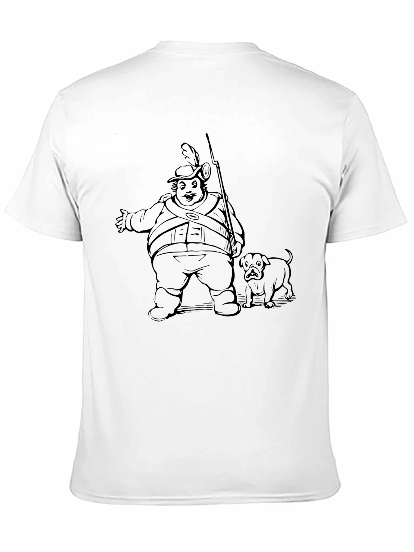 Cartoon Soldier and Dog Graphic T-Shirt