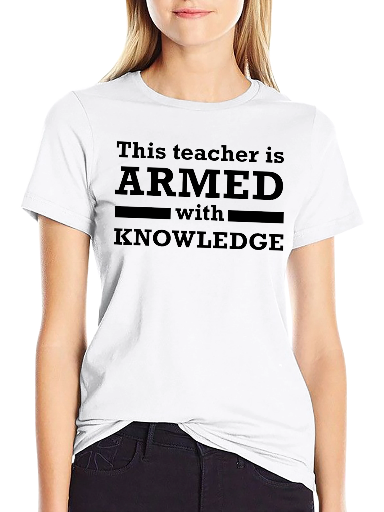 Armed With Knowledge Teacher T-Shirt