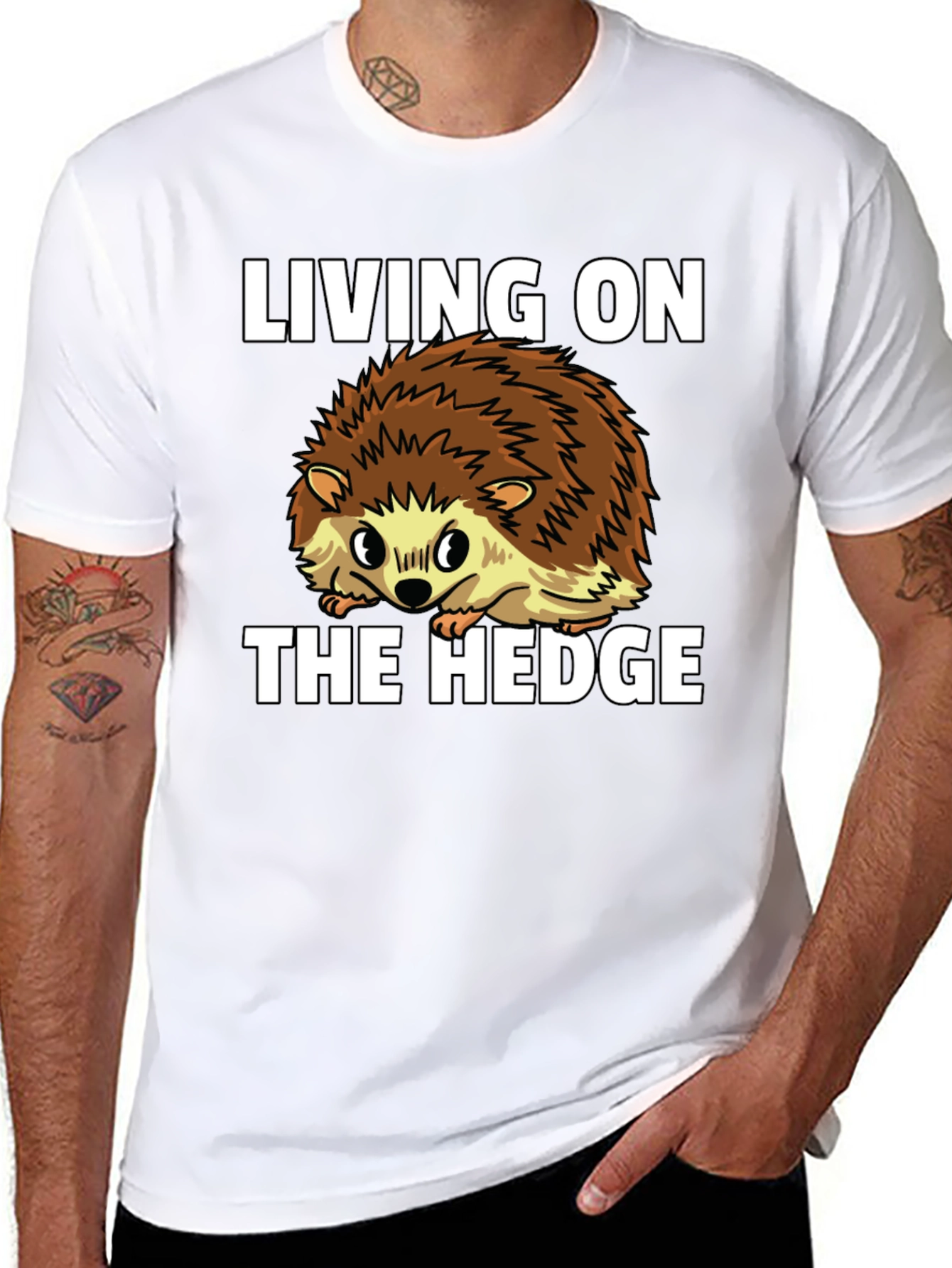 Living on the Hedge Hedgehog Graphic Tee