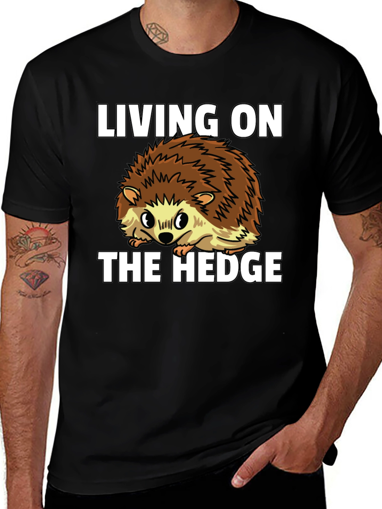 Living on the Hedge Hedgehog Graphic Tee