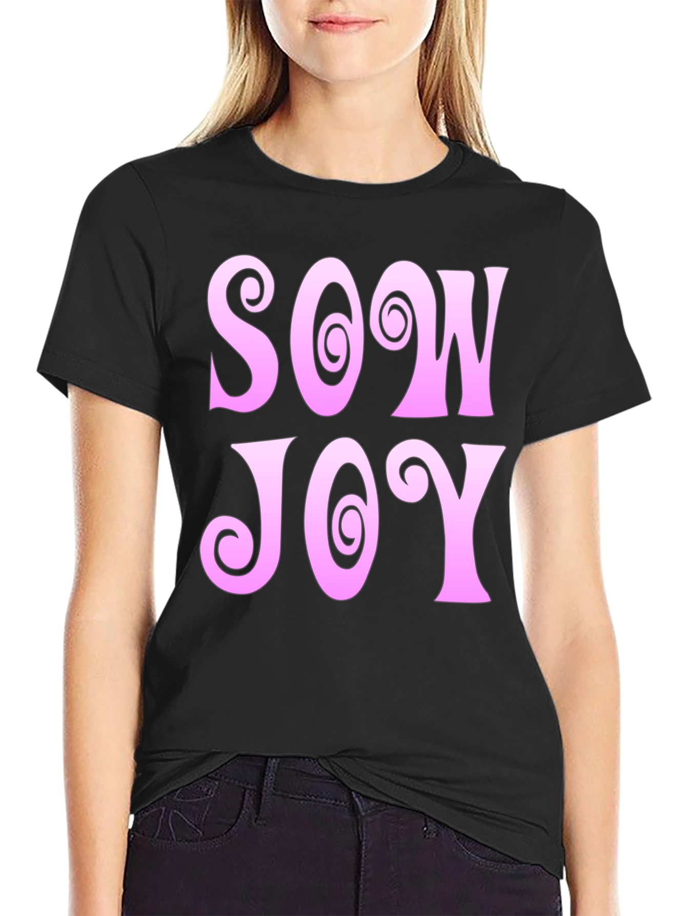 Sow Joy Graphic Tee - Black Cotton Comfort