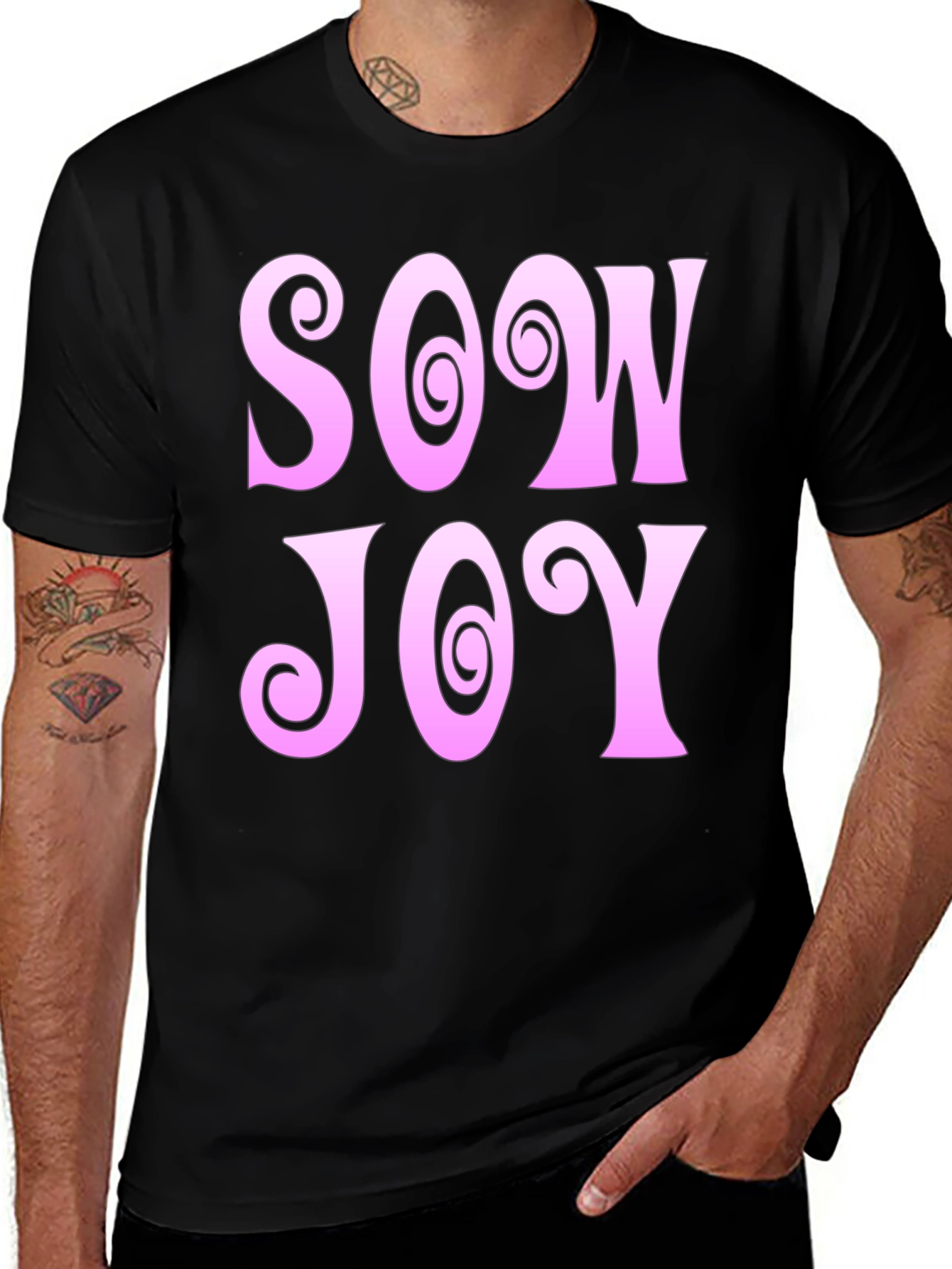 Sow Joy Graphic Tee - Black Cotton Comfort