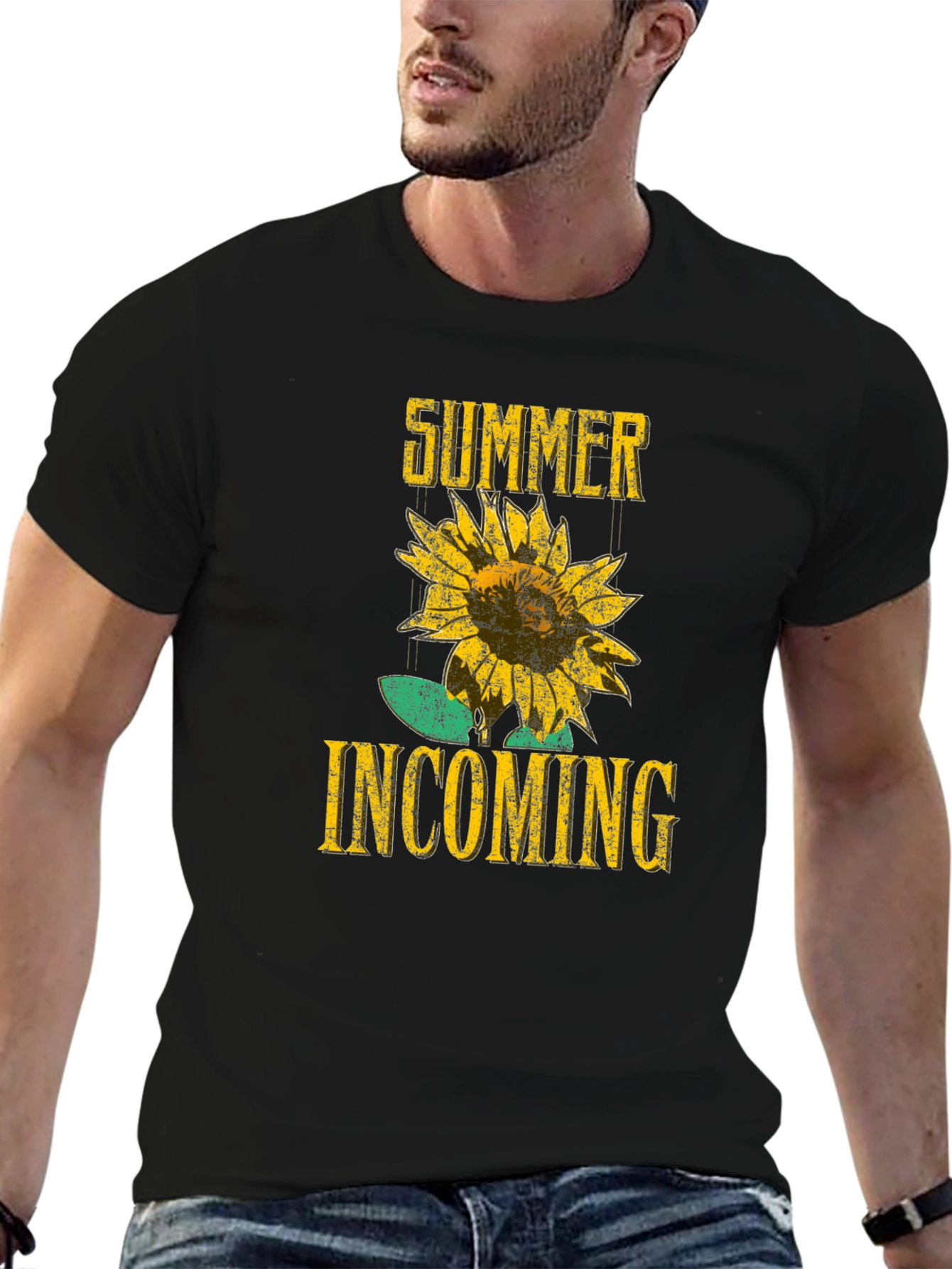 Summer Incoming Sunflower Graphic T-Shirt
