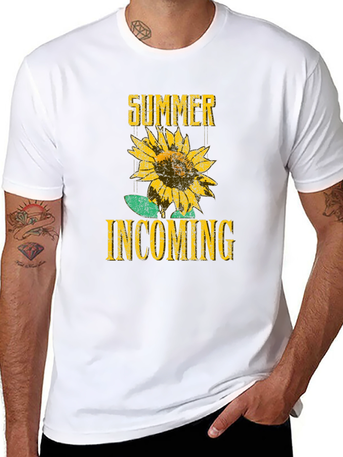 Summer Incoming Sunflower Graphic T-Shirt