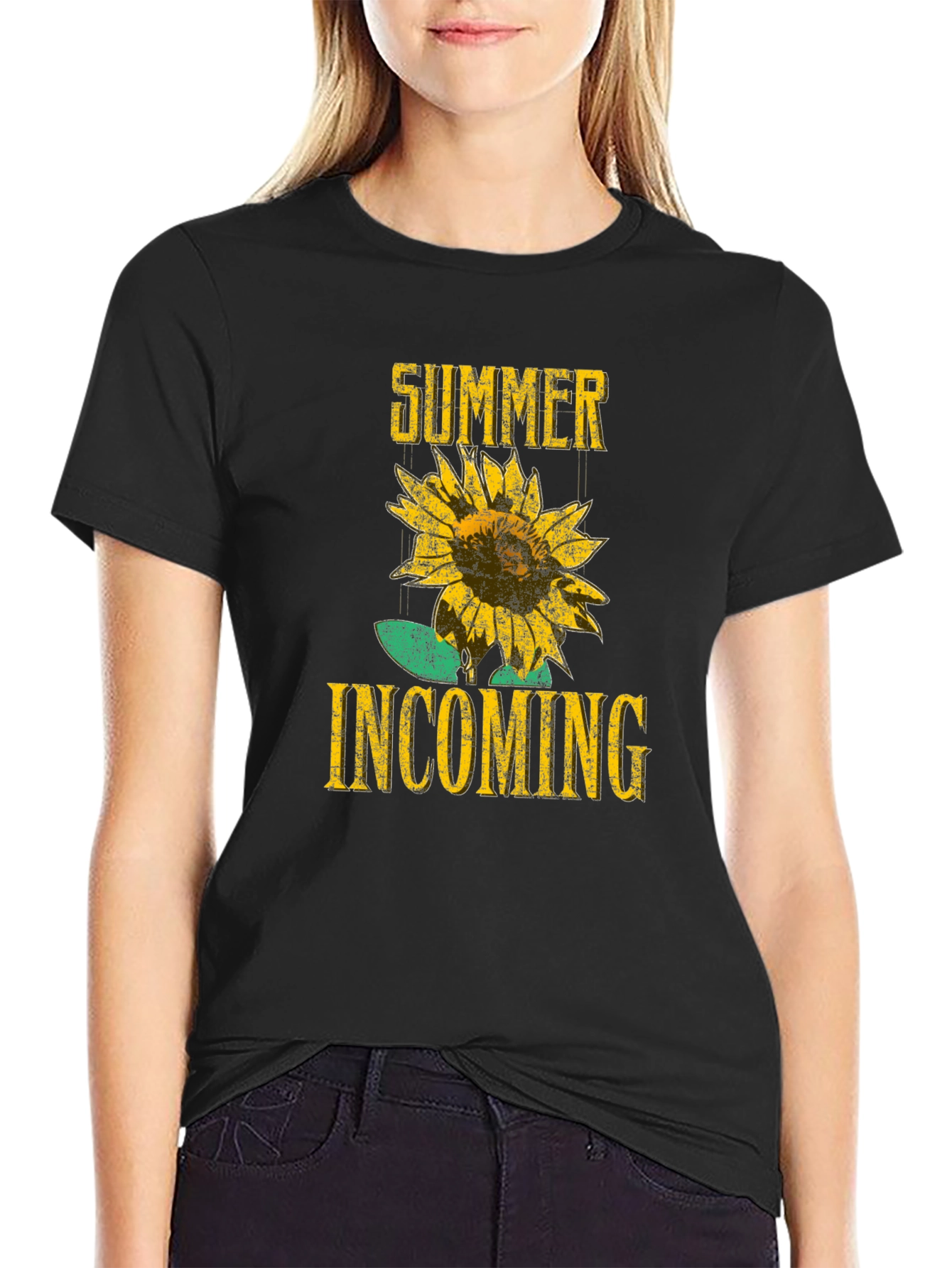 Summer Incoming Sunflower Graphic T-Shirt