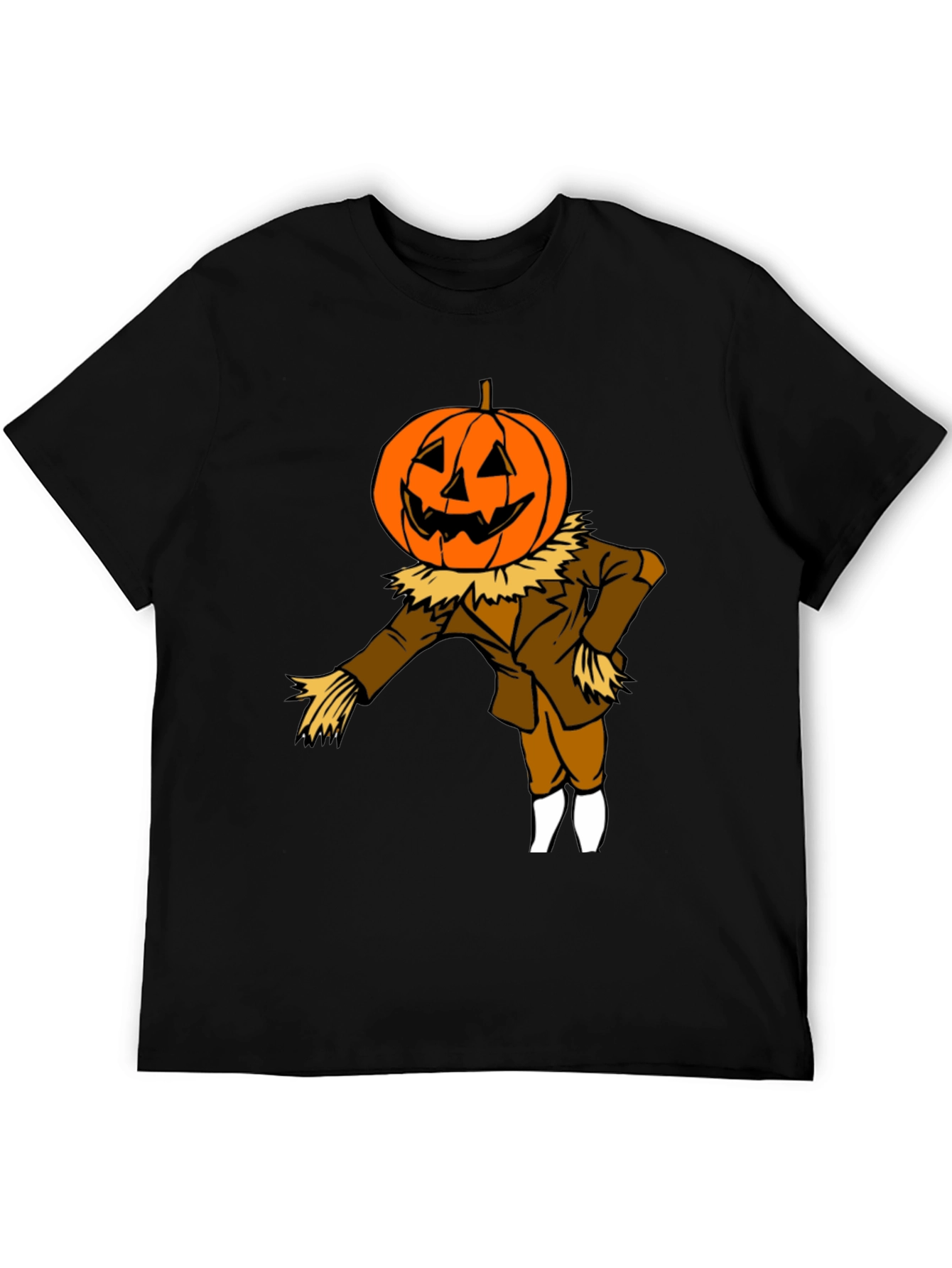 Pumpkin Head Scarecrow Halloween Graphic Tee