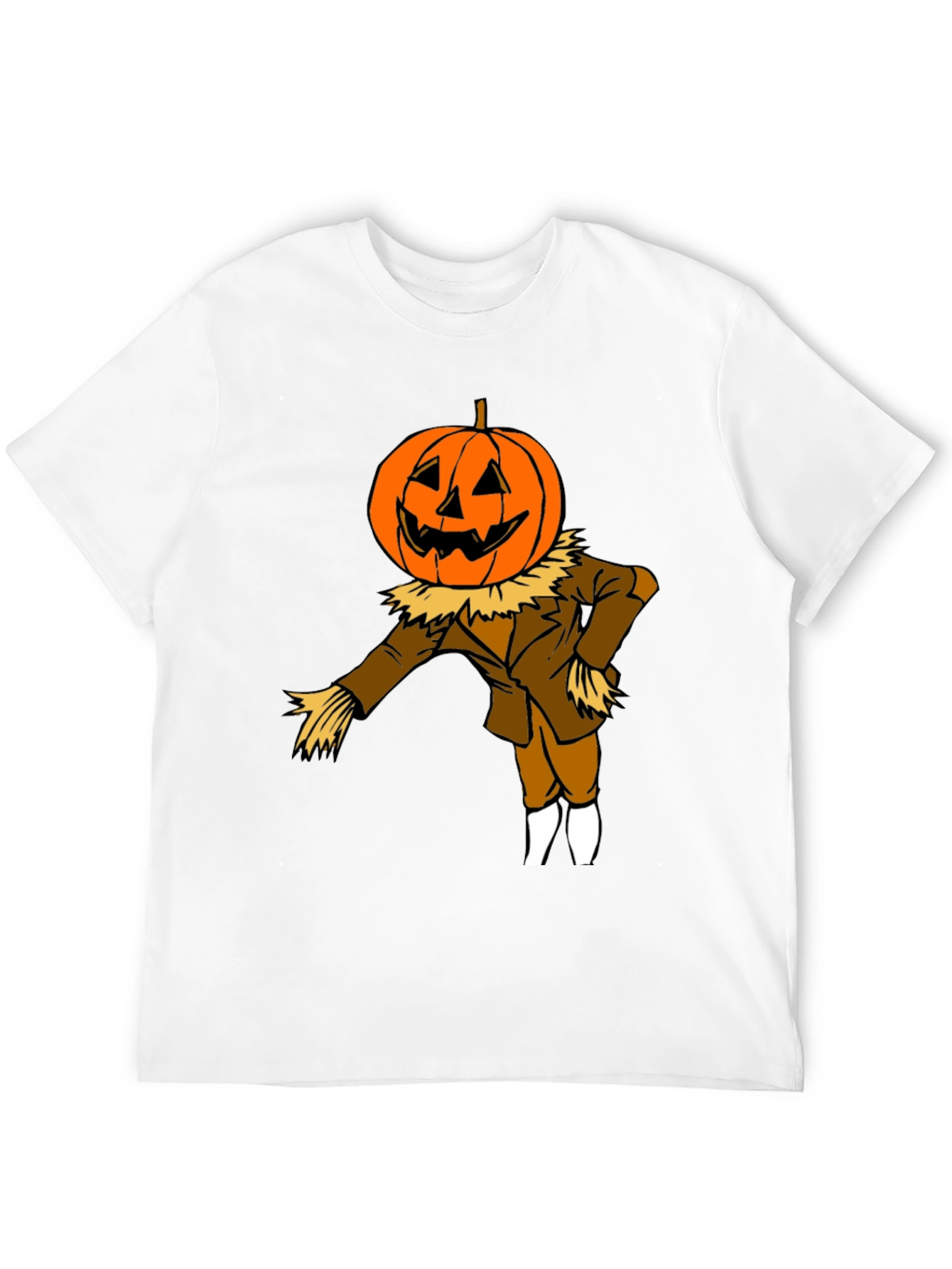 Pumpkin Head Scarecrow Halloween Graphic Tee