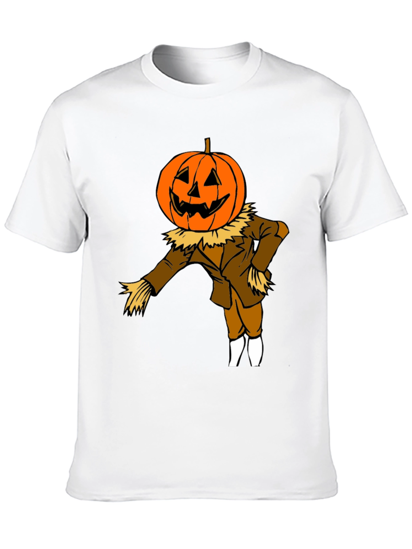 Pumpkin Head Scarecrow Halloween Graphic Tee