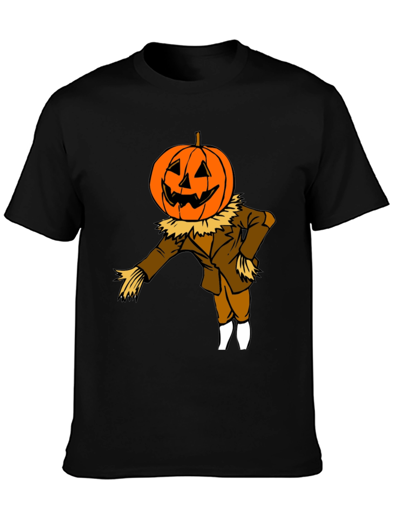 Pumpkin Head Scarecrow Halloween Graphic Tee