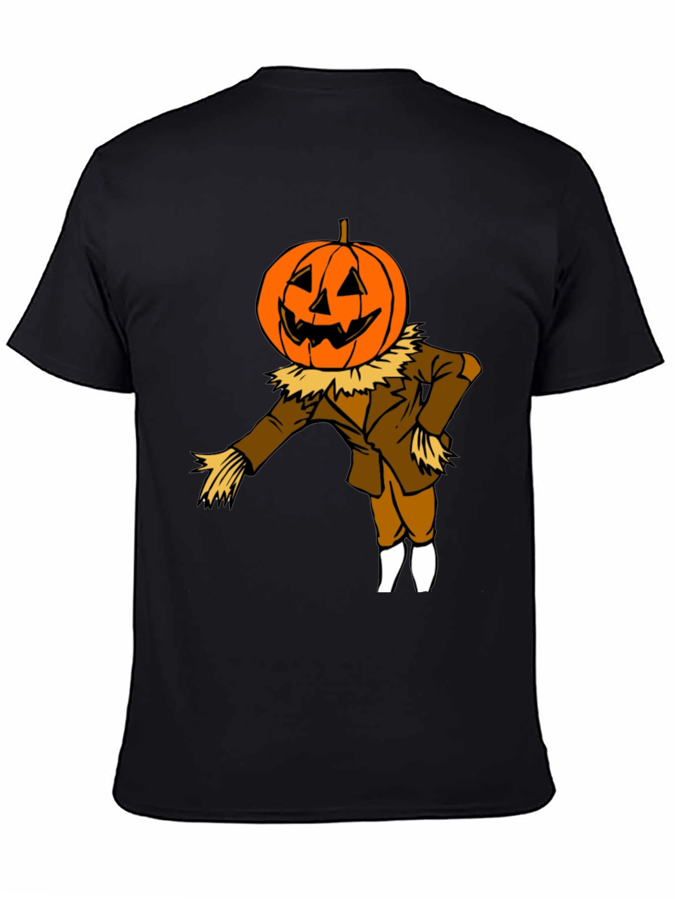 Pumpkin Head Scarecrow Halloween Graphic Tee