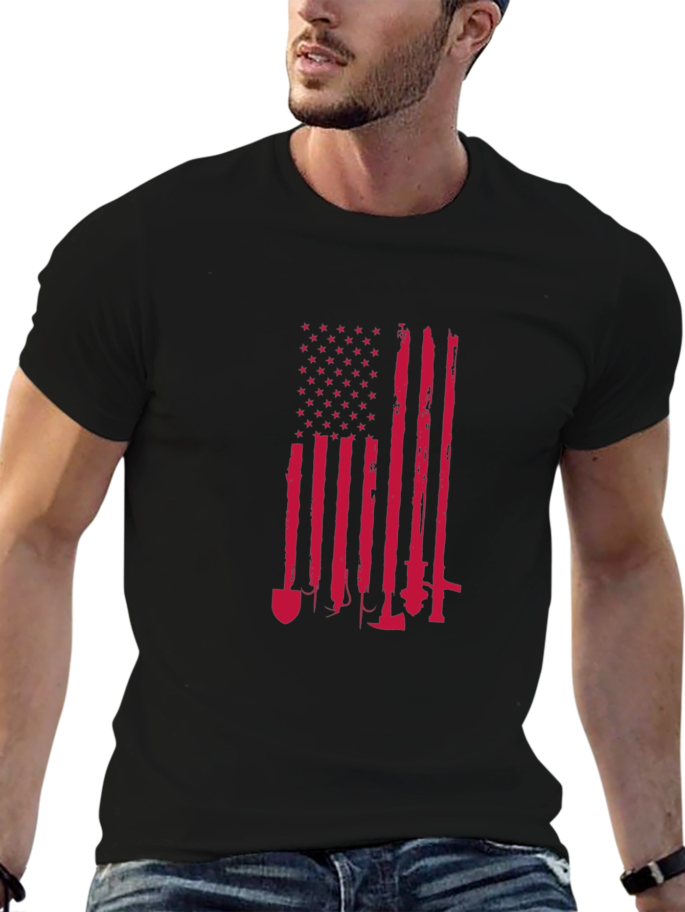 American Flag Graphic T-Shirt - Patriotic Workwear