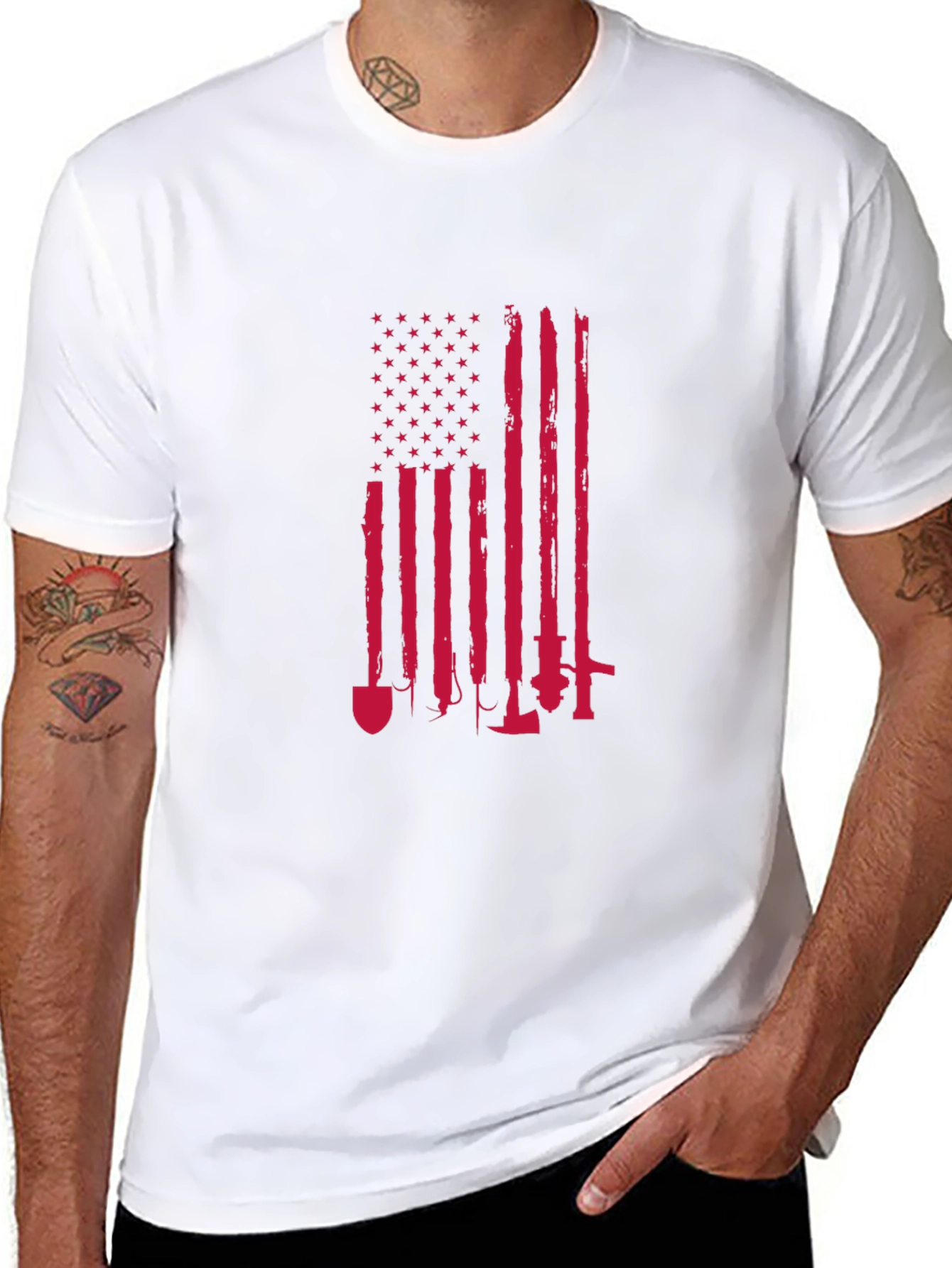 American Flag Graphic T-Shirt - Patriotic Workwear