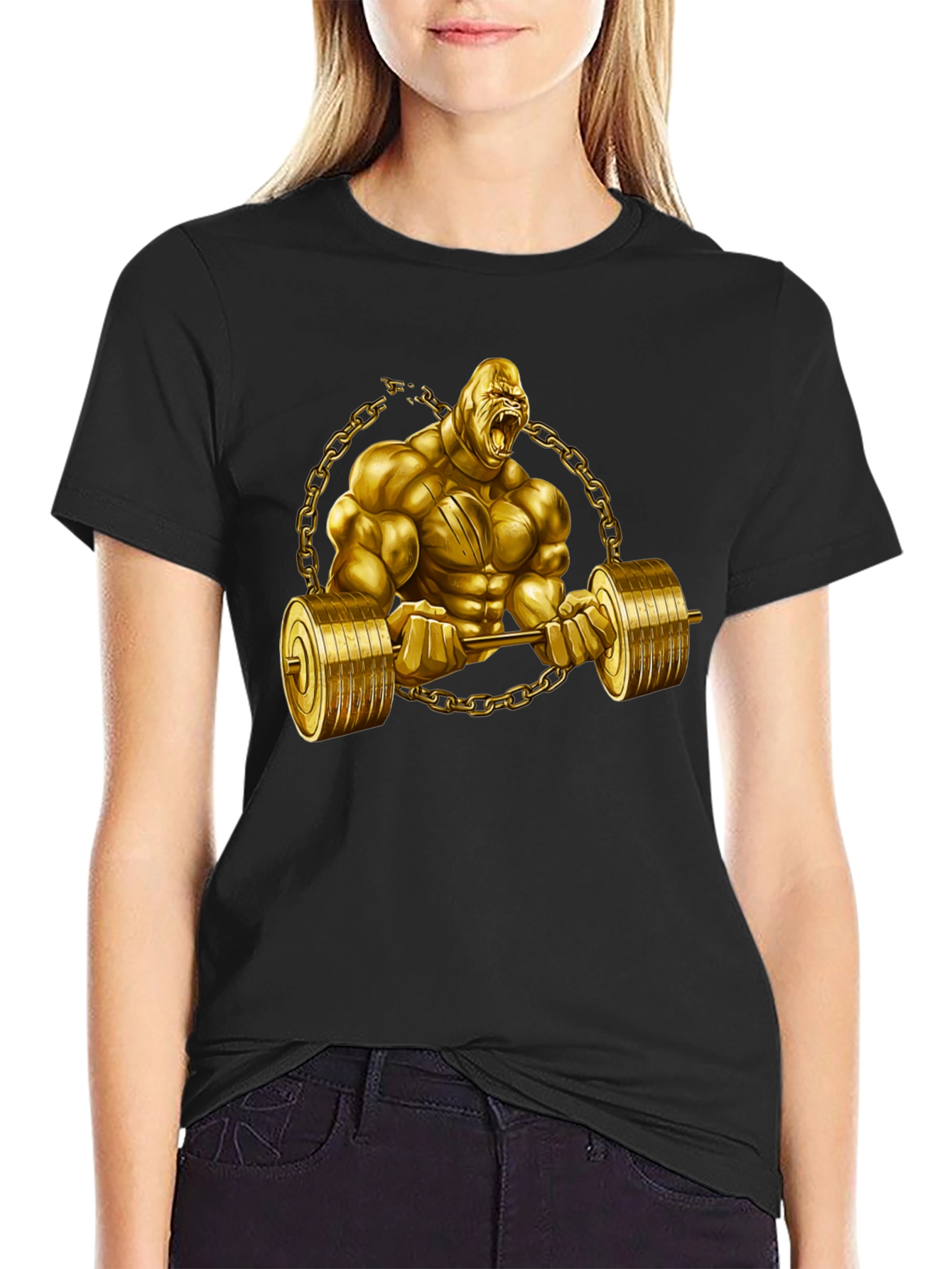 Golden Gorilla Barbell T-Shirt