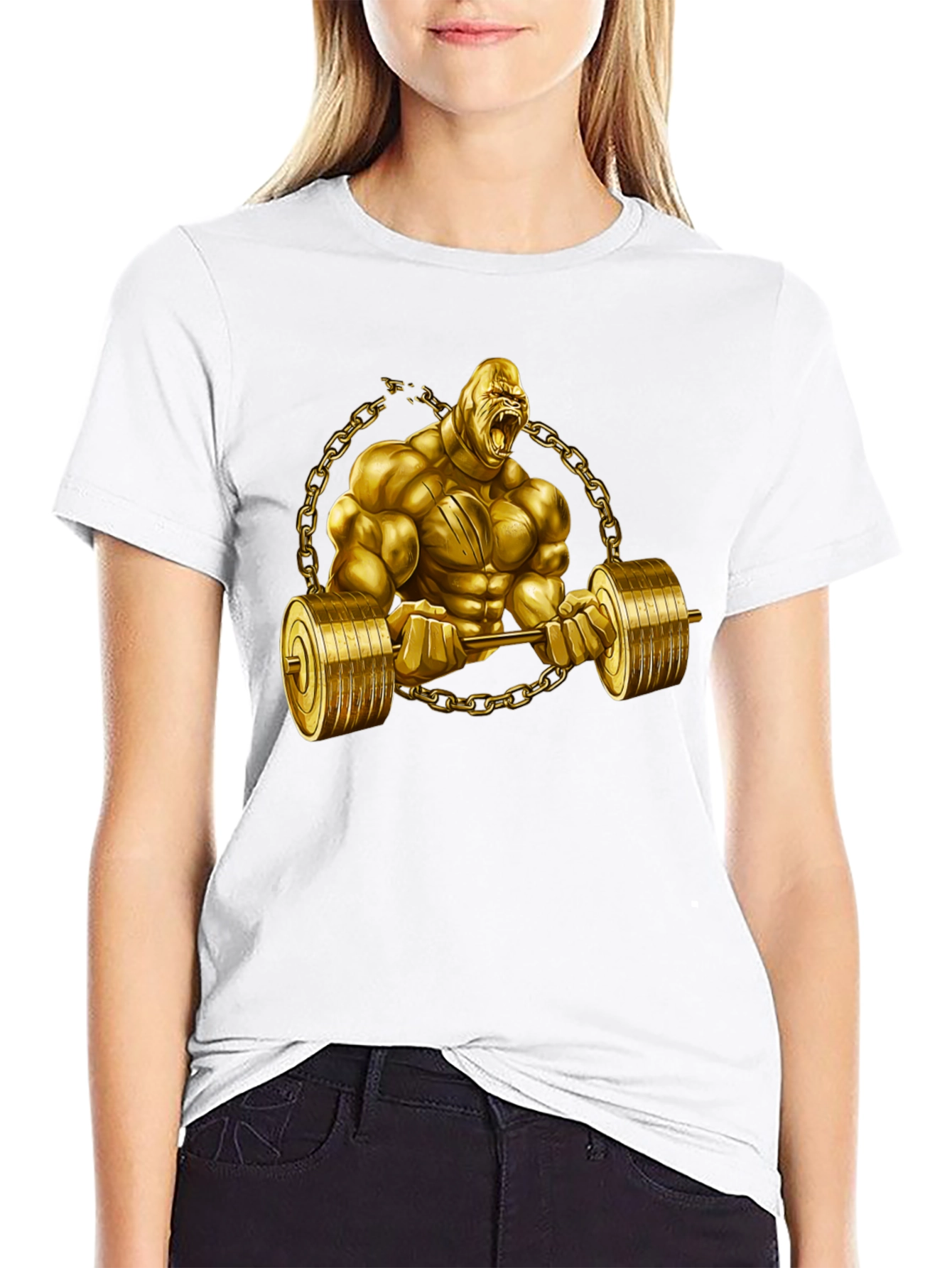 Golden Gorilla Barbell T-Shirt