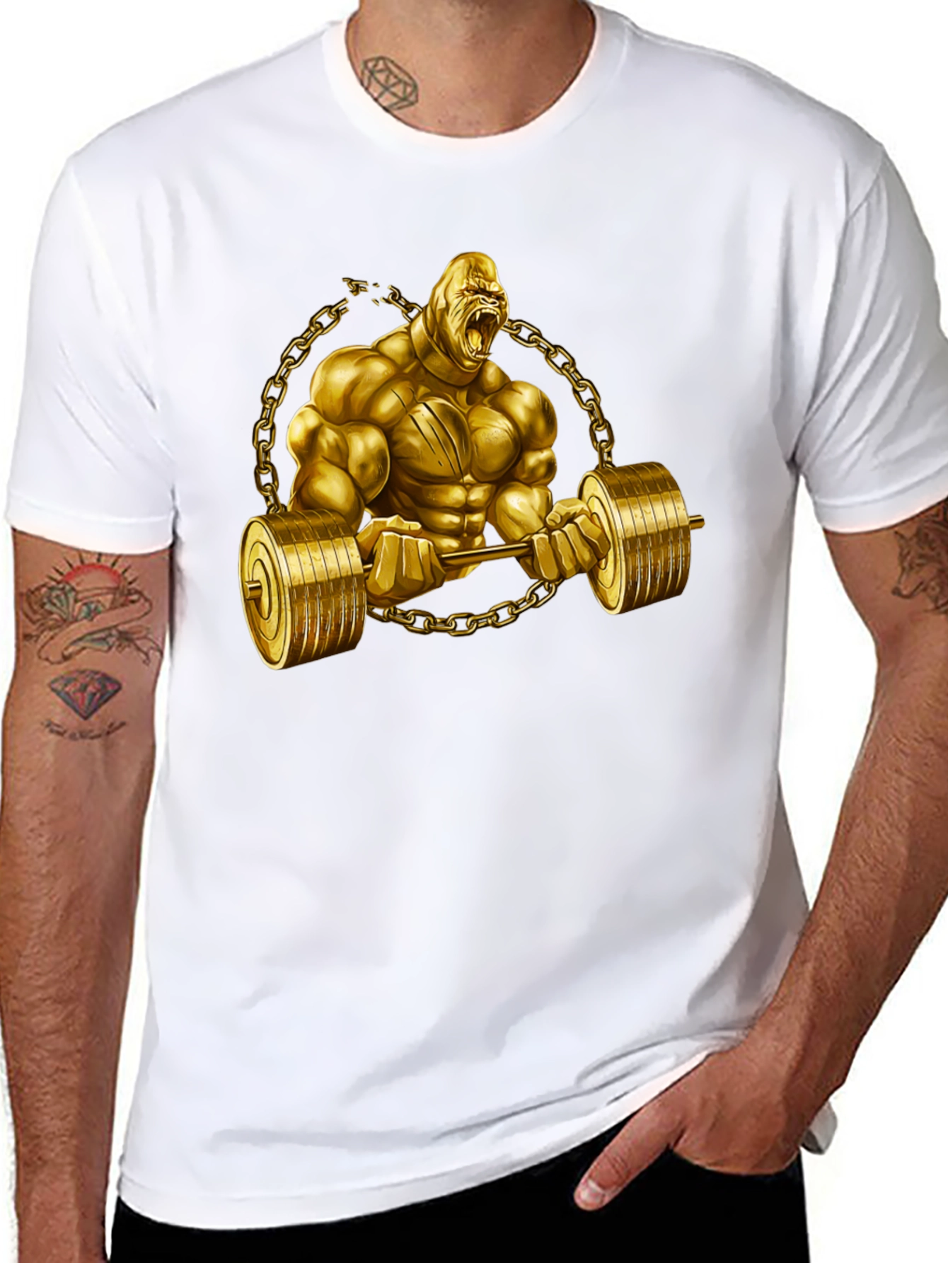 Golden Gorilla Barbell T-Shirt