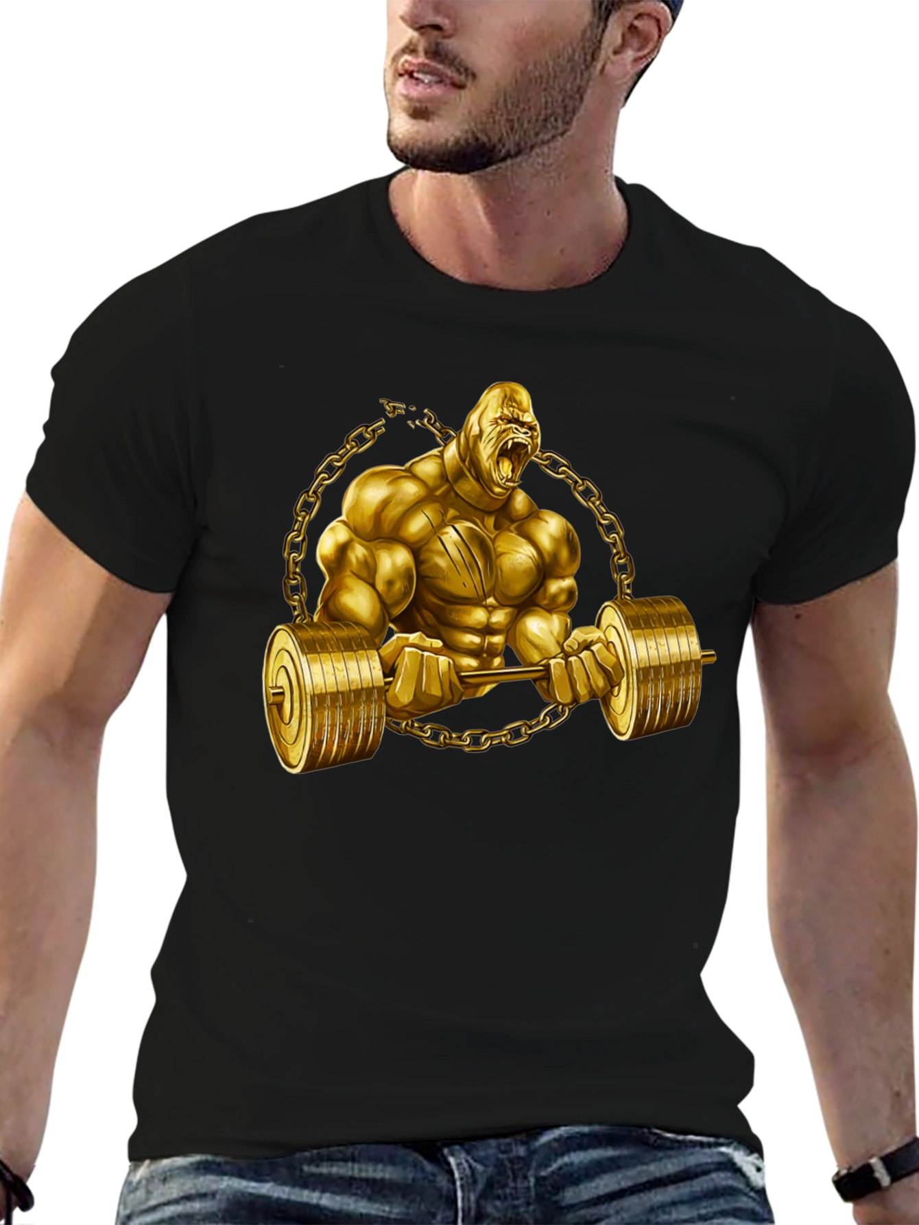 Golden Gorilla Barbell T-Shirt