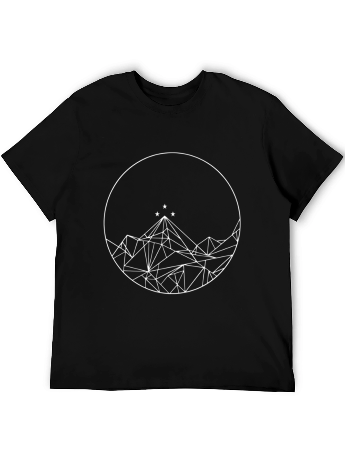 Geometric Mountain Star T-Shirt - Modern Graphic Tee