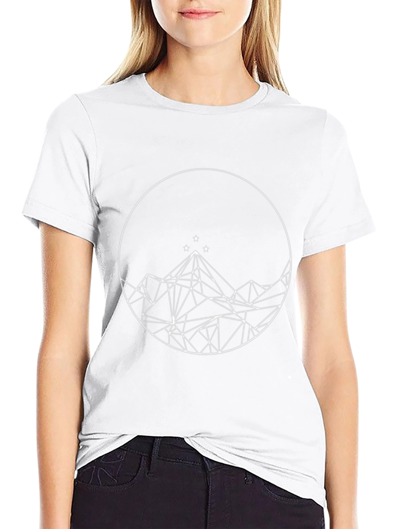 Geometric Mountain Star T-Shirt - Modern Graphic Tee