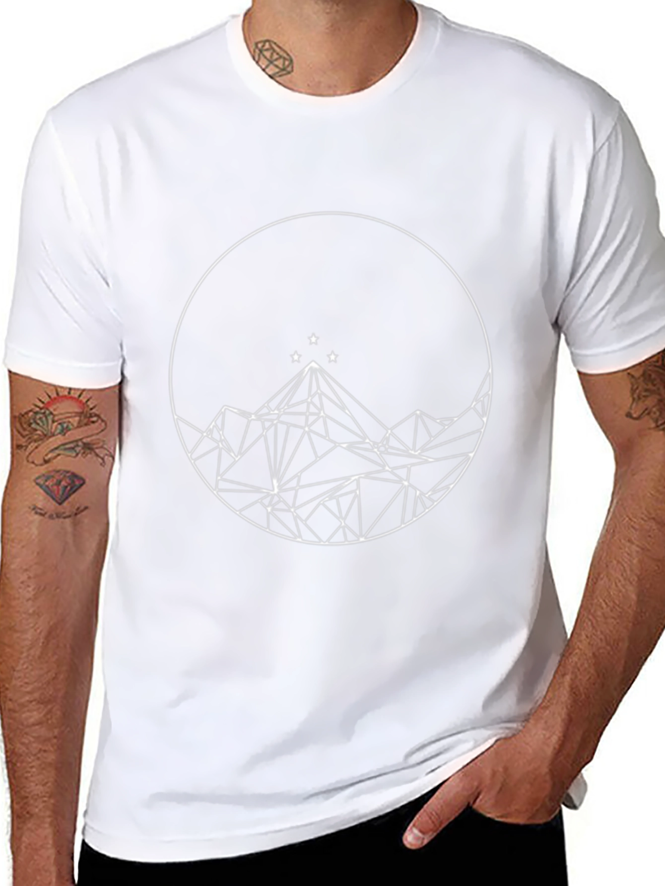 Geometric Mountain Star T-Shirt - Modern Graphic Tee