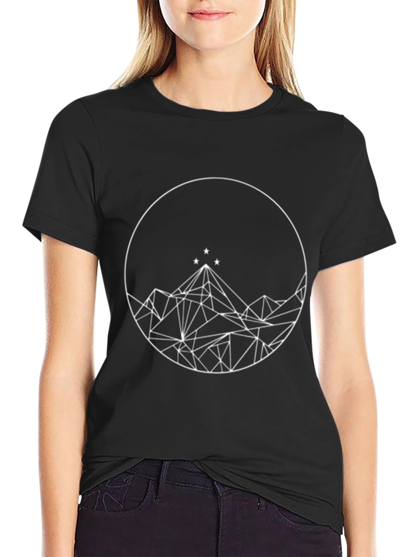 Geometric Mountain Star T-Shirt - Modern Graphic Tee
