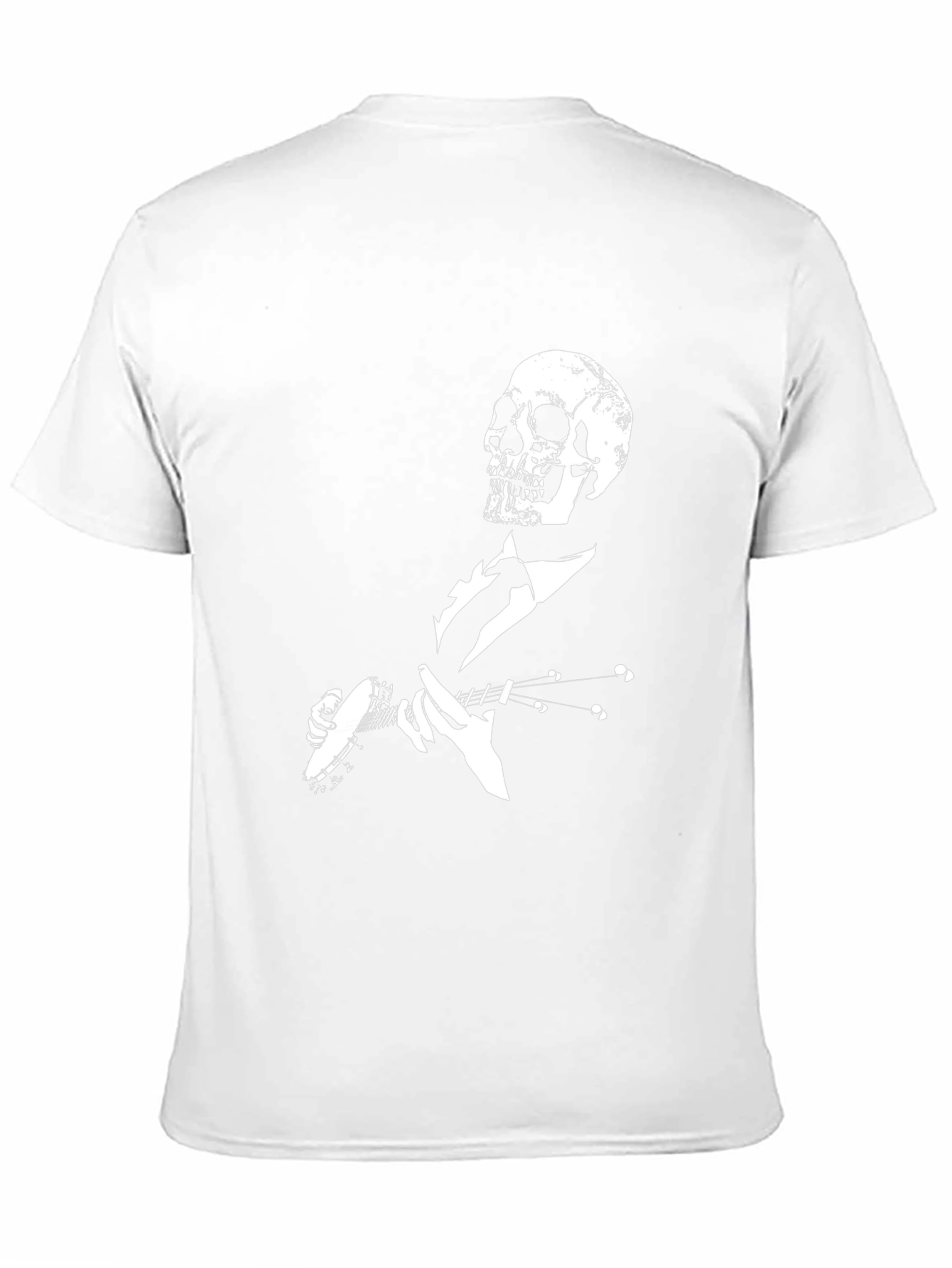 Skull Banjo Player Black Graphic T-Shirt