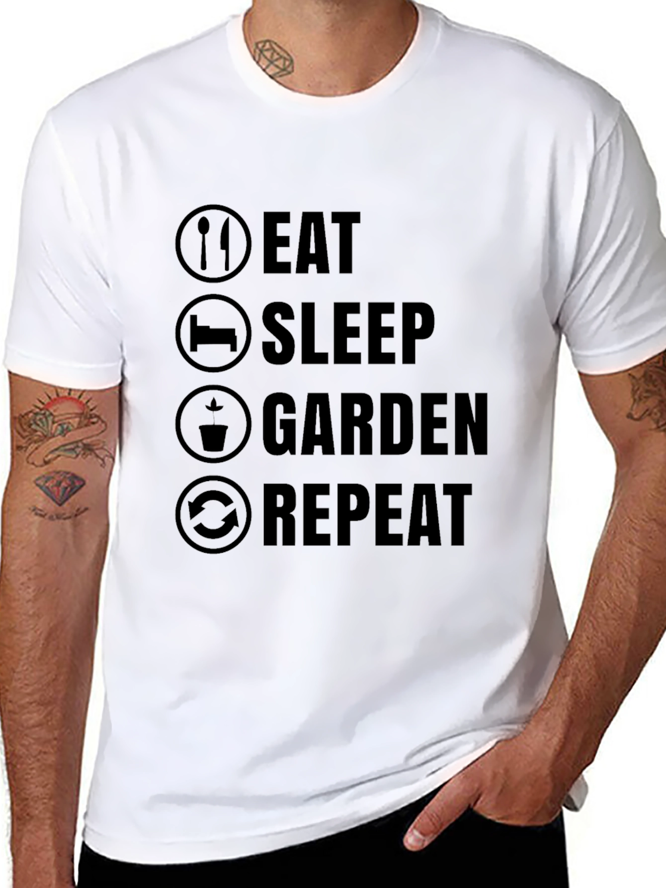 Eat Sleep Garden Repeat Graphic T-Shirt