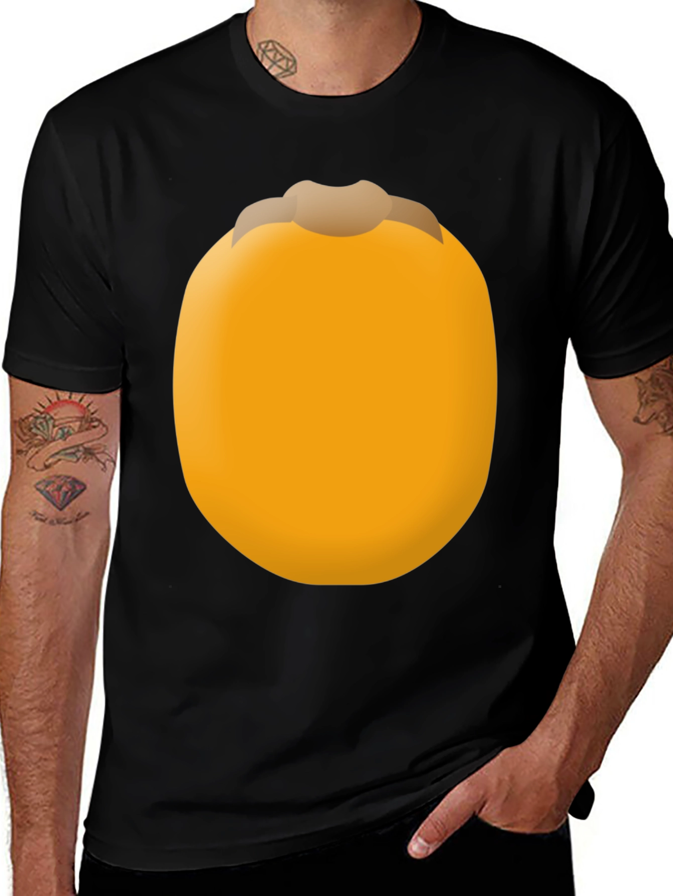 Funny Persimmon Fruit Graphic Tee - Unisex Black T-Shirt