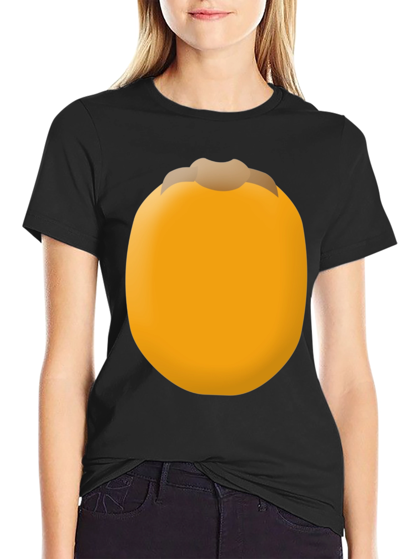 Funny Persimmon Fruit Graphic Tee - Unisex Black T-Shirt