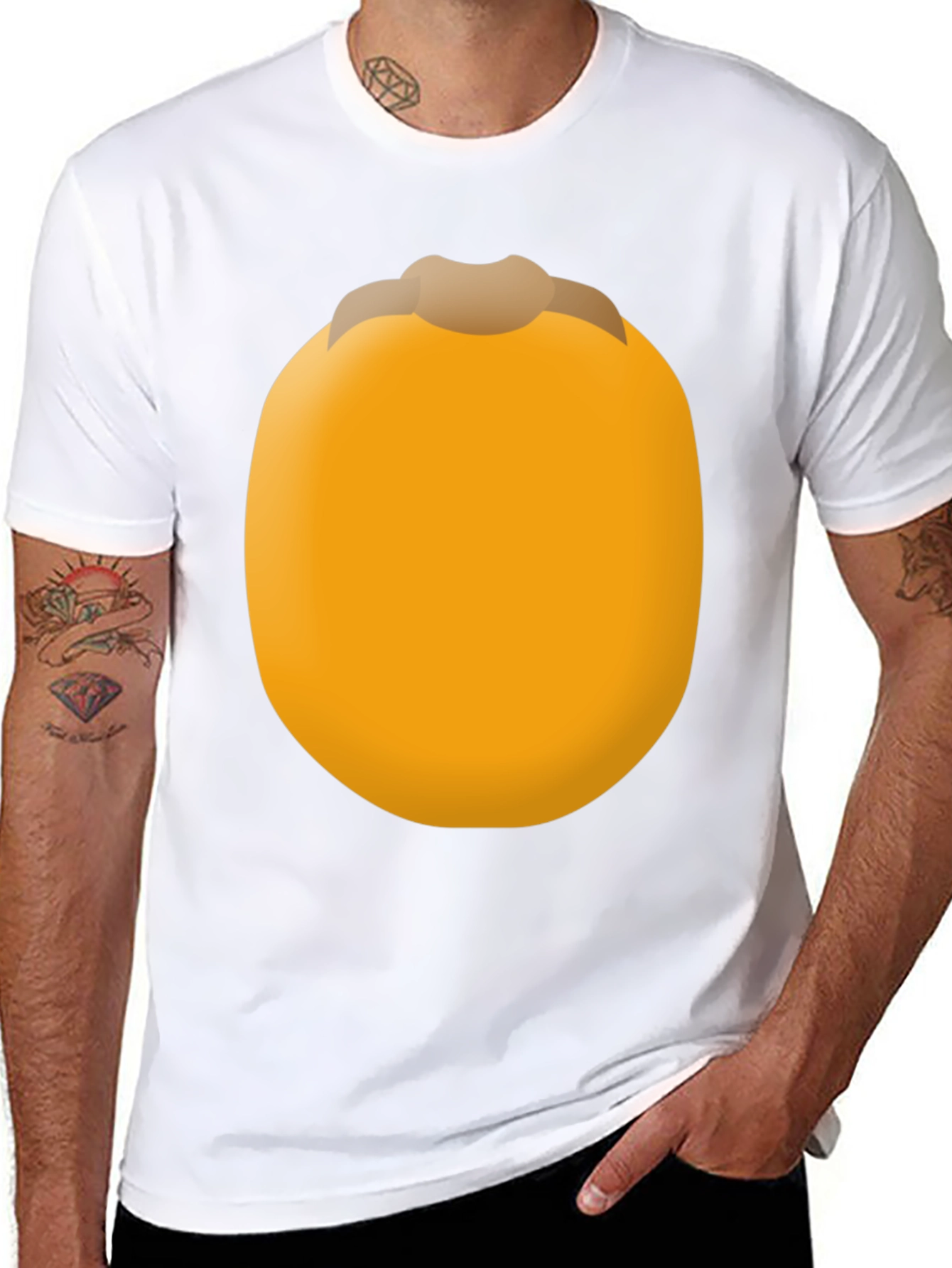 Funny Persimmon Fruit Graphic Tee - Unisex Black T-Shirt