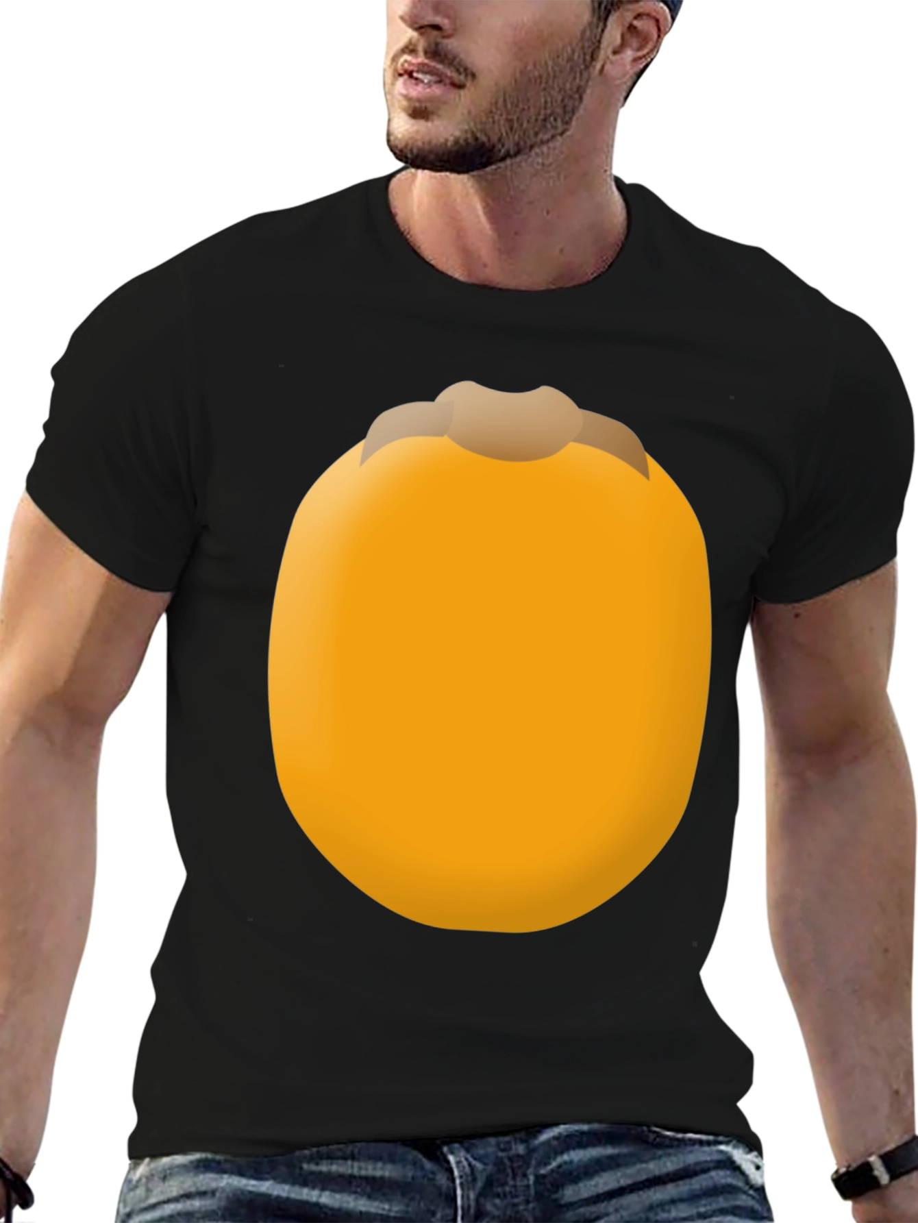 Funny Persimmon Fruit Graphic Tee - Unisex Black T-Shirt