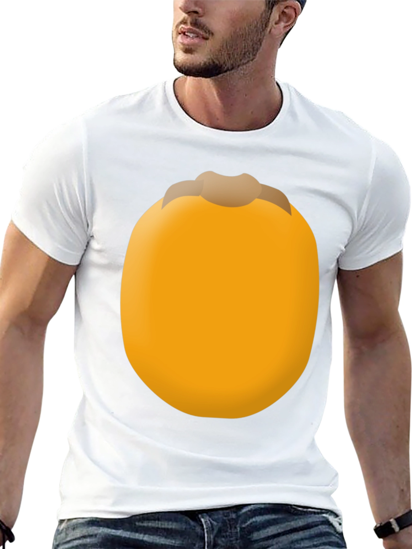 Funny Persimmon Fruit Graphic Tee - Unisex Black T-Shirt