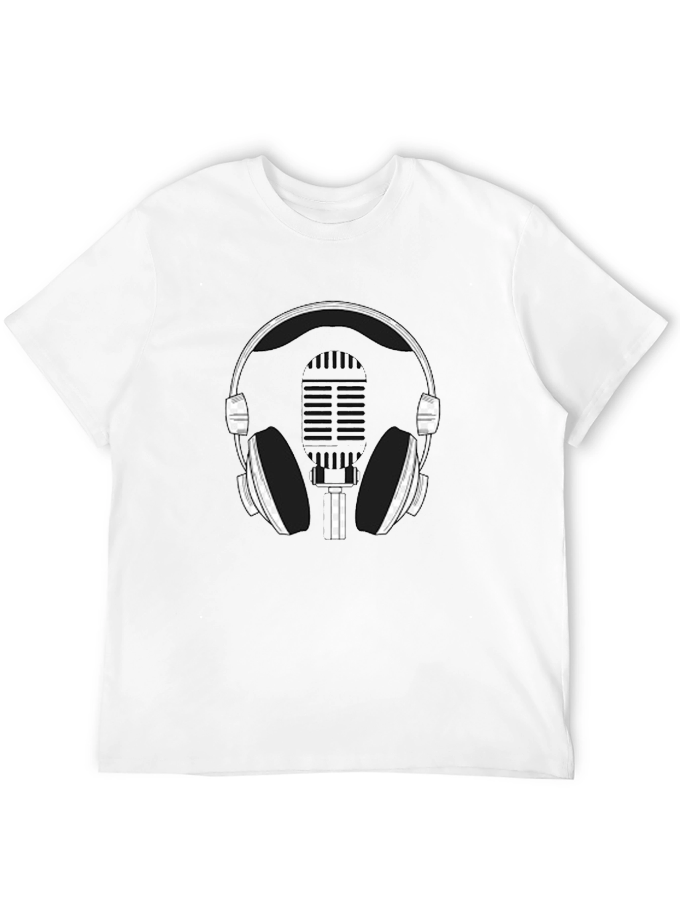 Podcast Ready Tee: Headphones & Mic Graphic T-Shirt