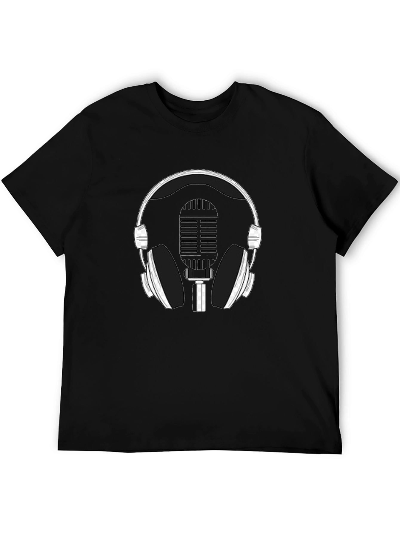 Podcast Ready Tee: Headphones & Mic Graphic T-Shirt