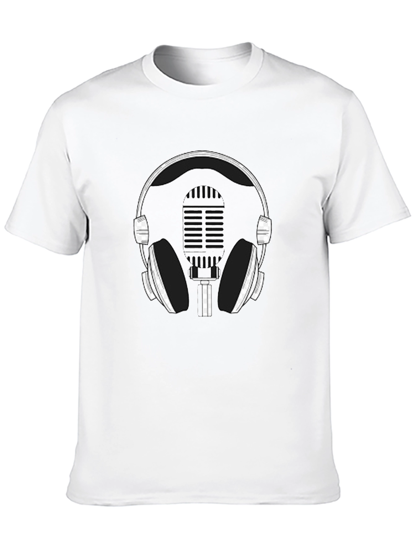 Podcast Ready Tee: Headphones & Mic Graphic T-Shirt