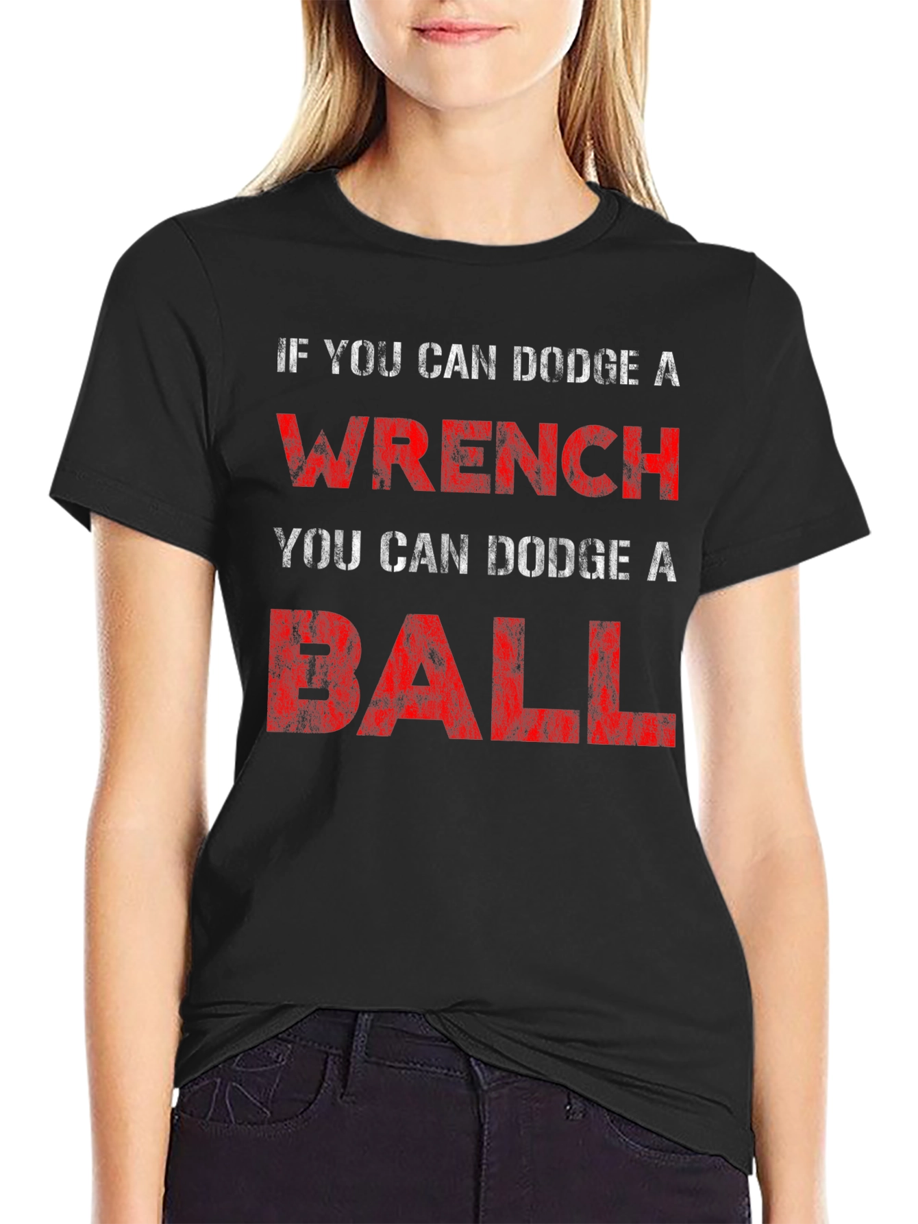 Dodge A Wrench Funny Graphic T-Shirt
